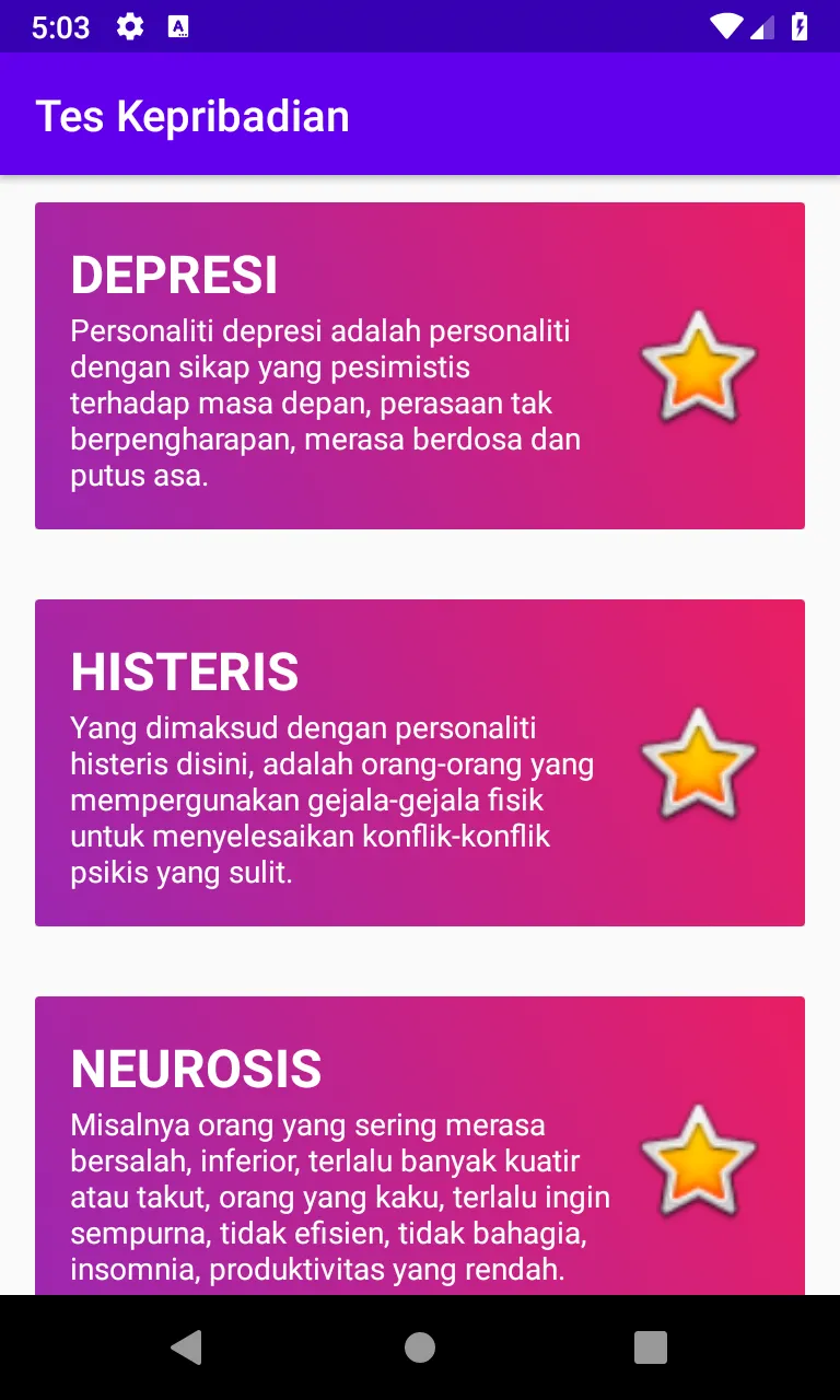 Tes Personaliti / Kepribadian | Indus Appstore | Screenshot