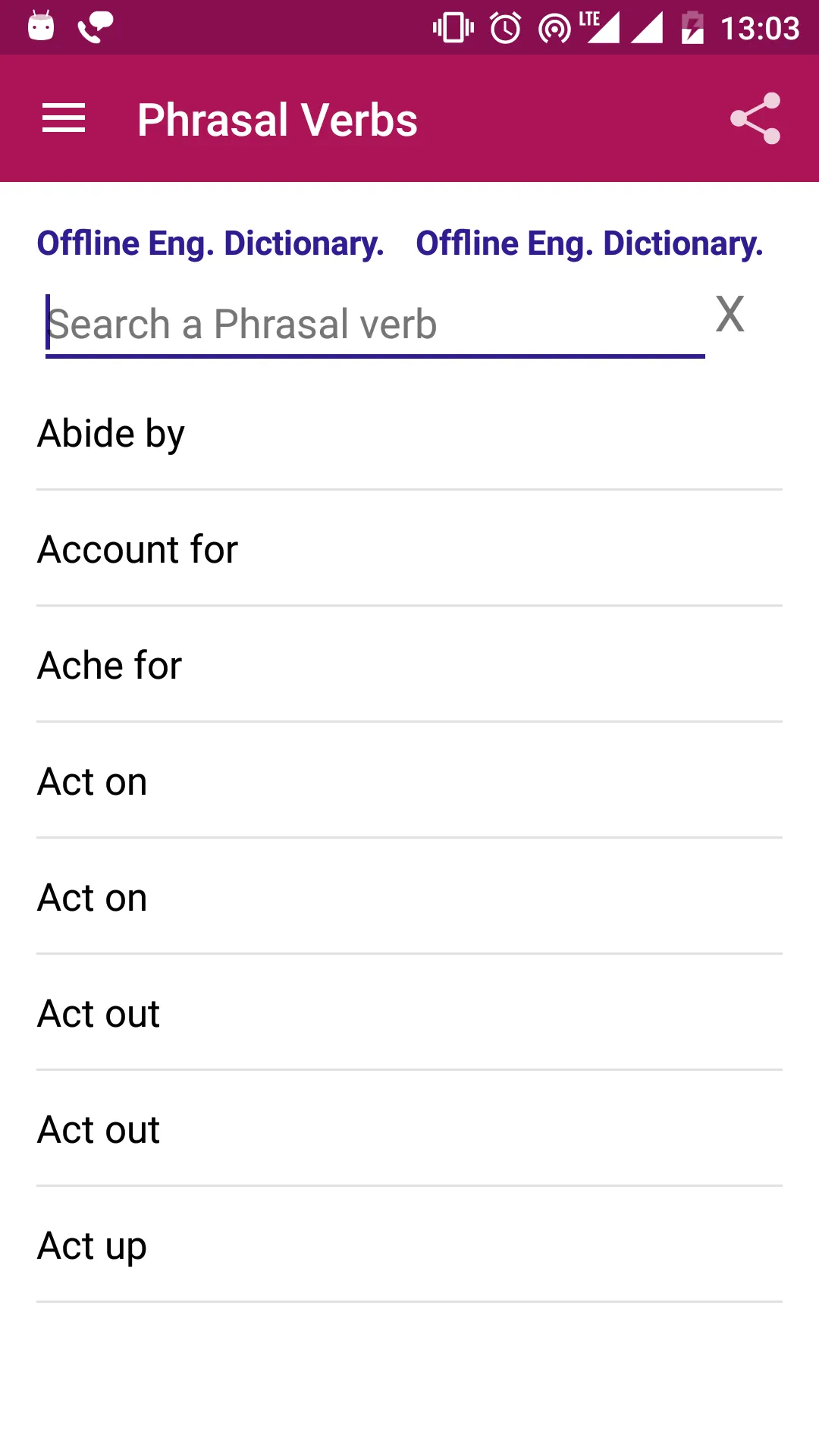 Phrasal Verbs Dictionary | Indus Appstore | Screenshot