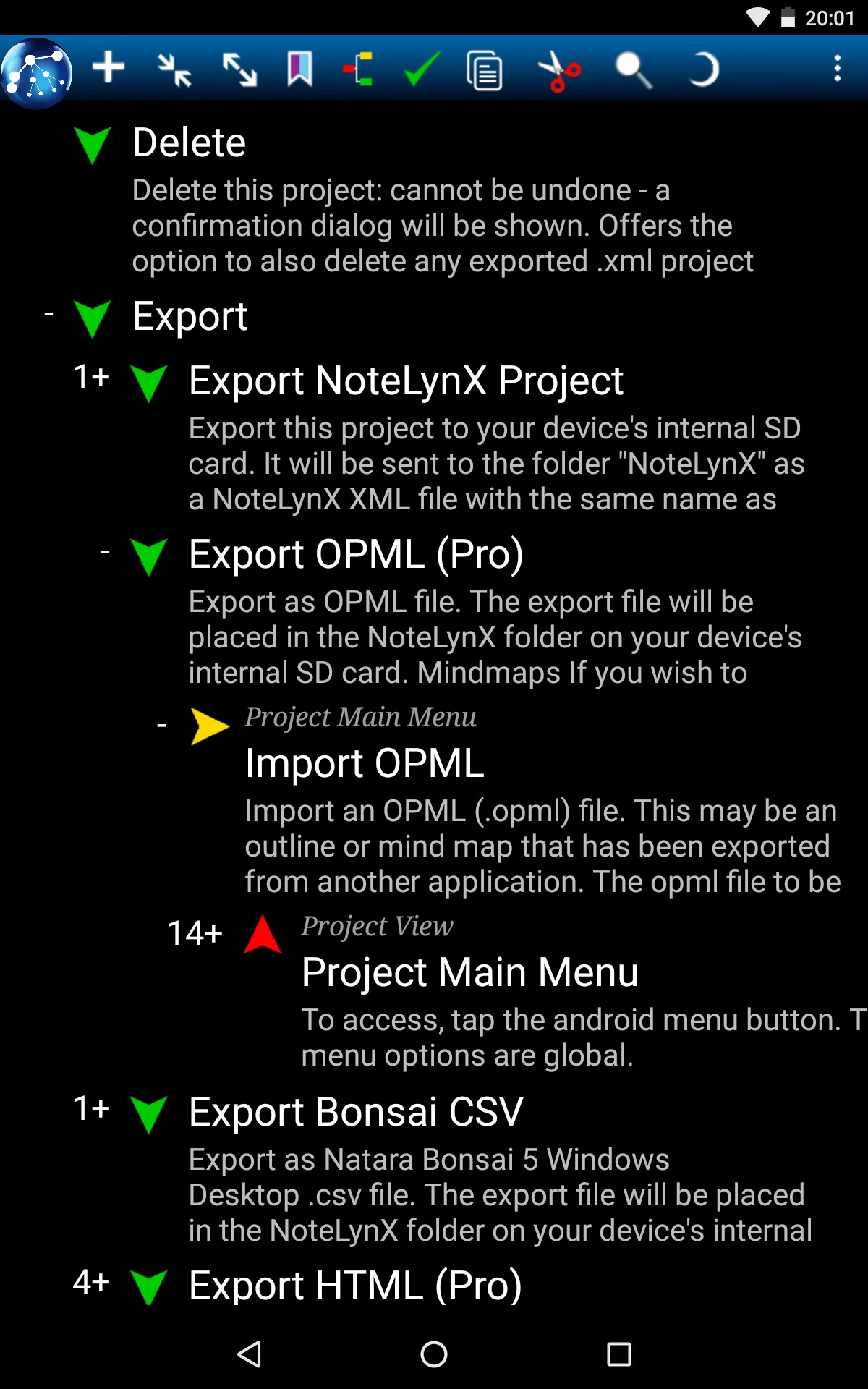 NoteLynX Outliner Mindmap Wiki | Indus Appstore | Screenshot