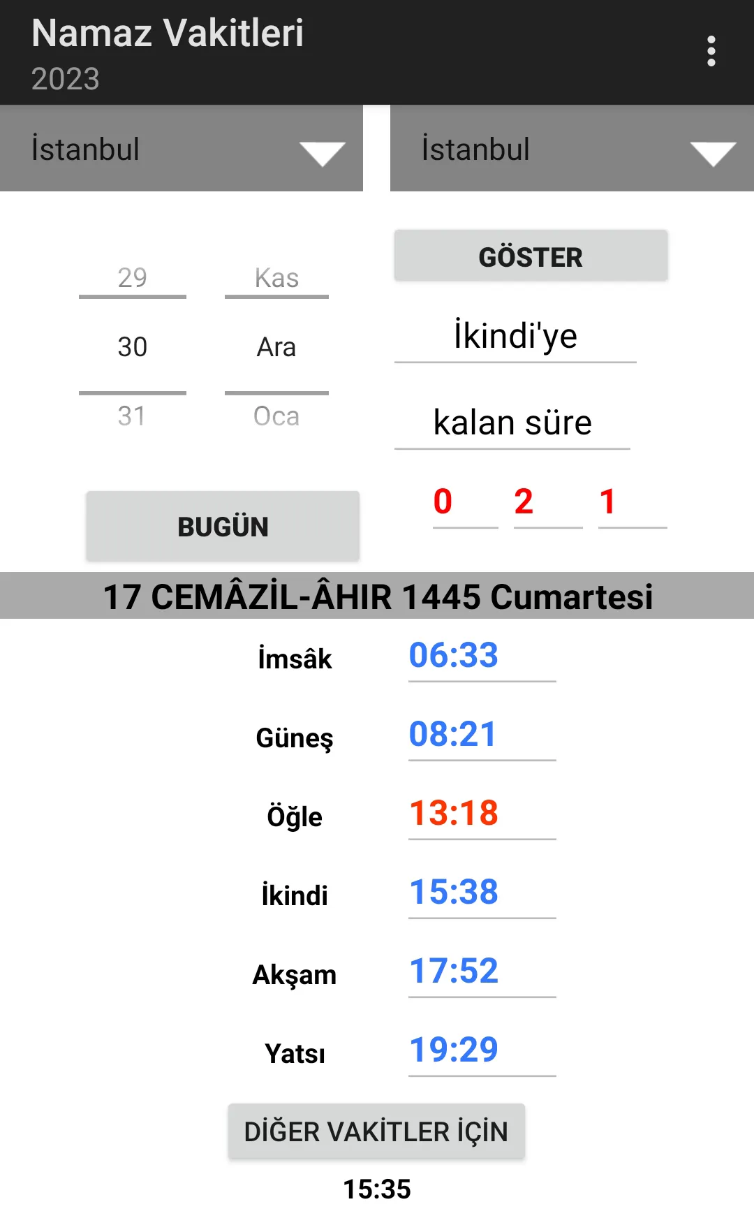 Namaz Vakitleri (İnternetsiz) | Indus Appstore | Screenshot