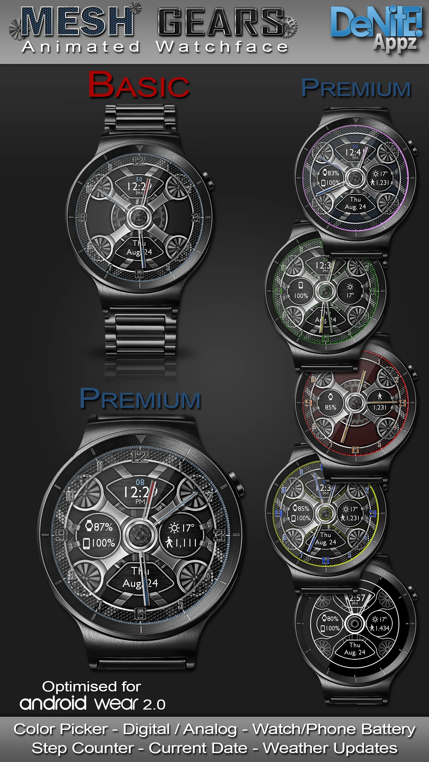 Mesh Gears HD Watch Face | Indus Appstore | Screenshot