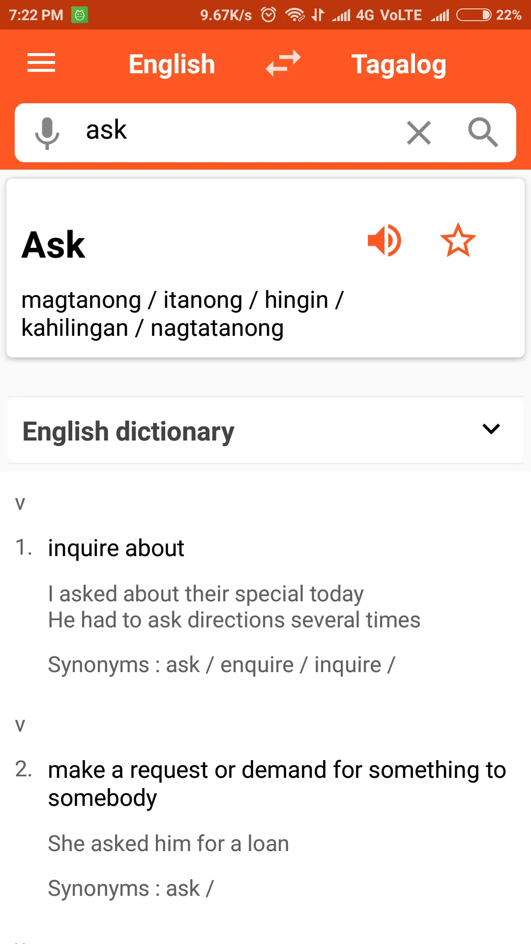 English To Tagalog Dictionary | Indus Appstore | Screenshot