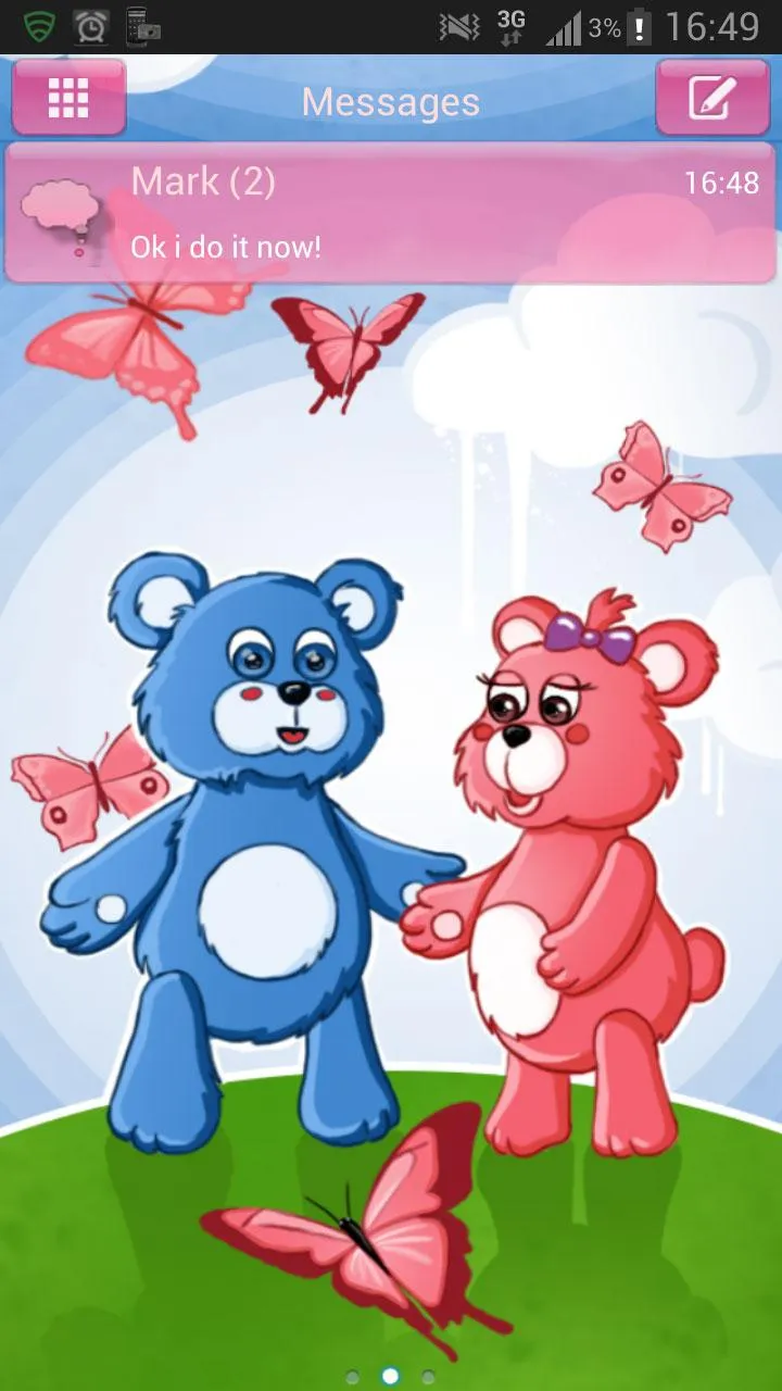 Theme Teddy Bears GO SMS Pro | Indus Appstore | Screenshot