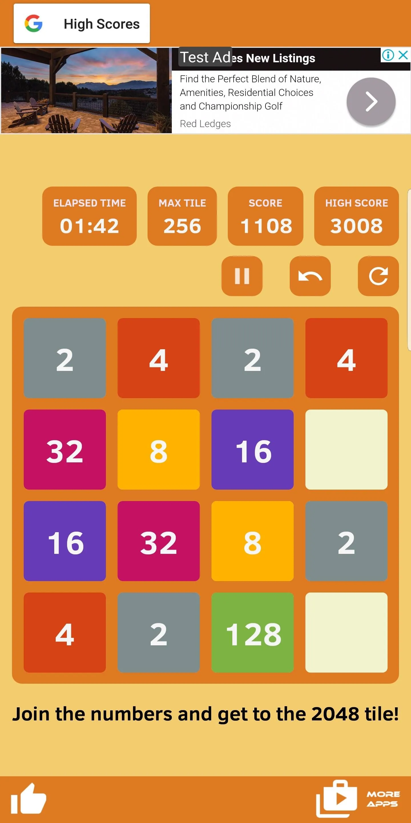 2048 With Leaderboard | Indus Appstore | Screenshot