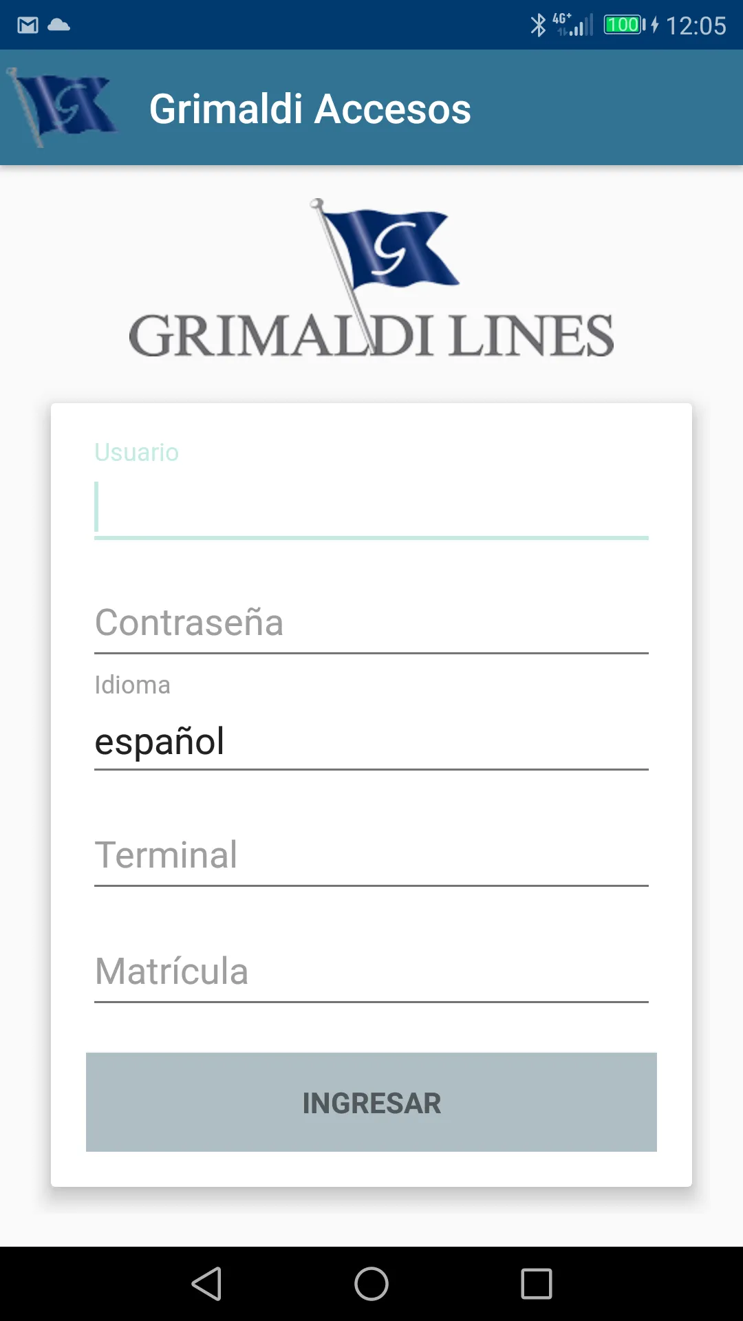 Grimaldi Accesos España | Indus Appstore | Screenshot