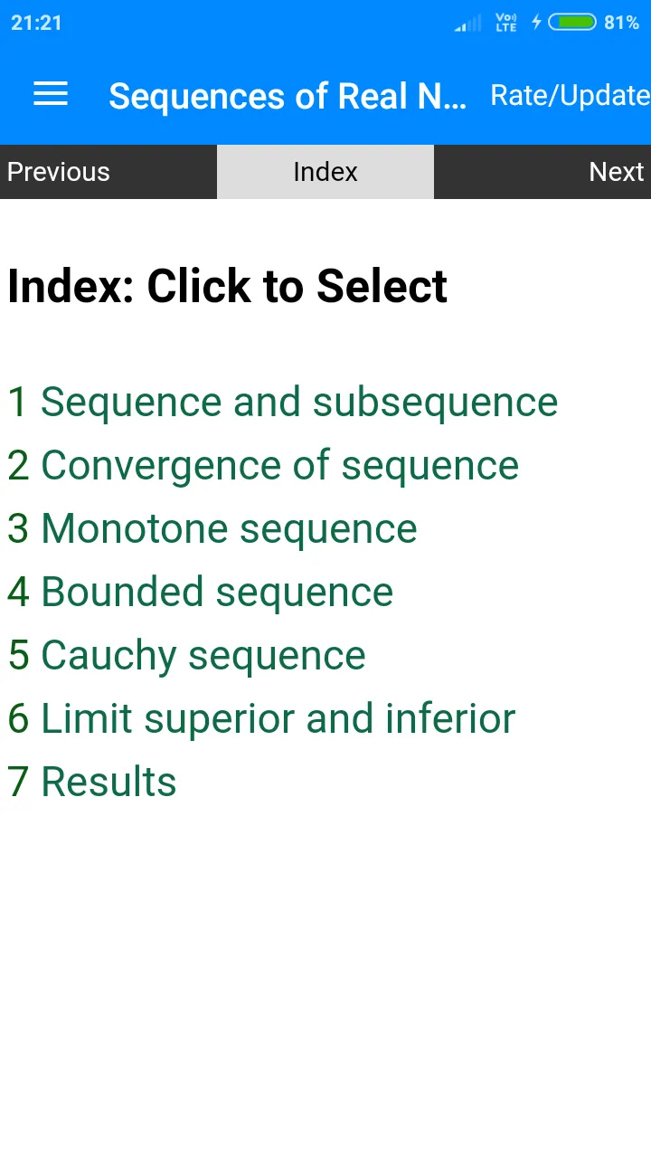 Sequences of Real Numbers | Indus Appstore | Screenshot