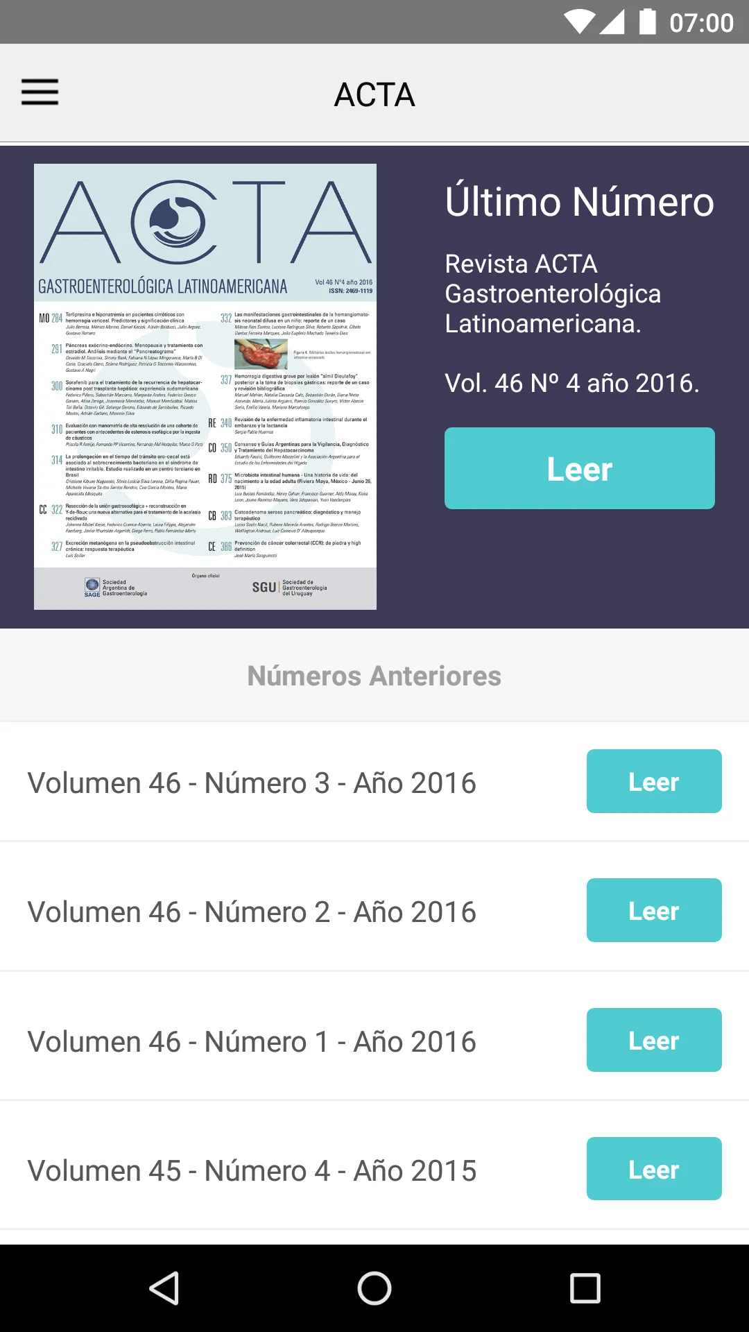 Acta Gastroenterol Latinoam. | Indus Appstore | Screenshot