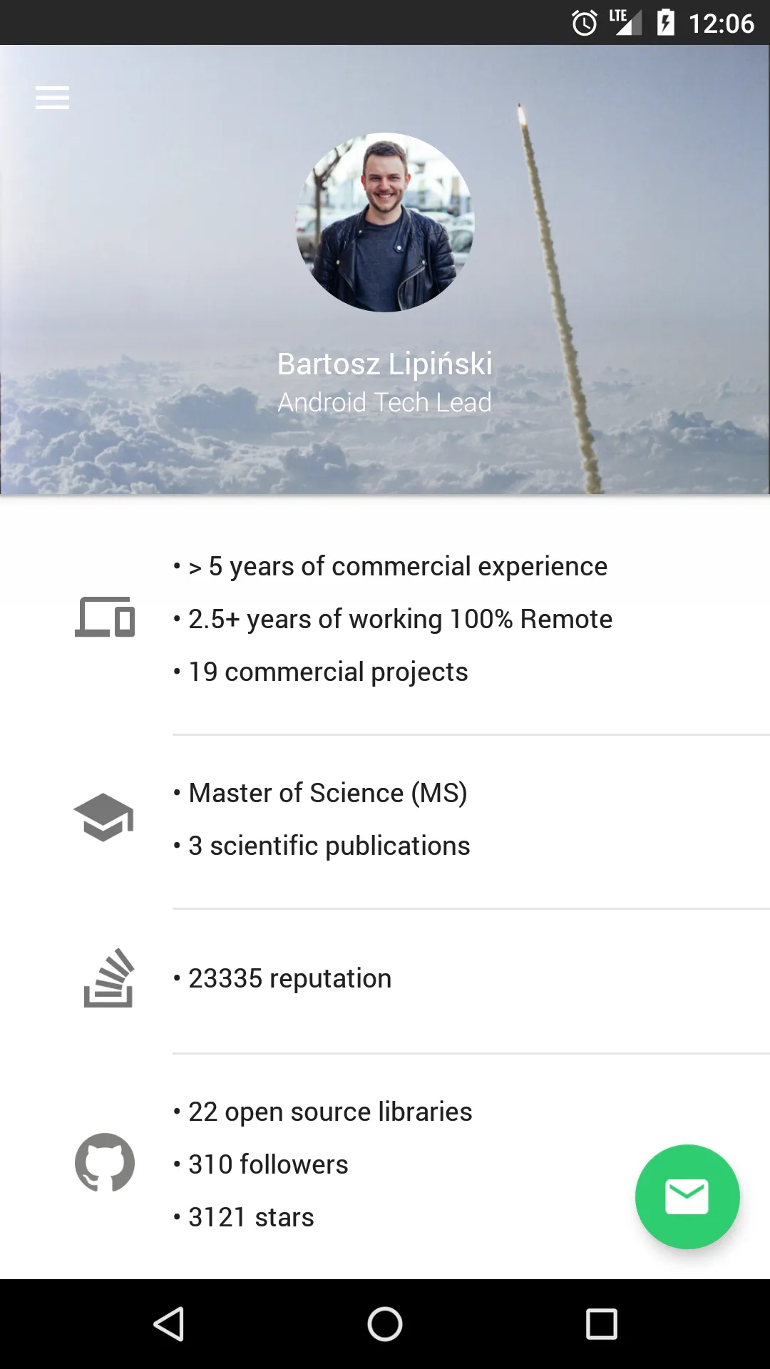 Bartosz Lipinski's Résumé | Indus Appstore | Screenshot