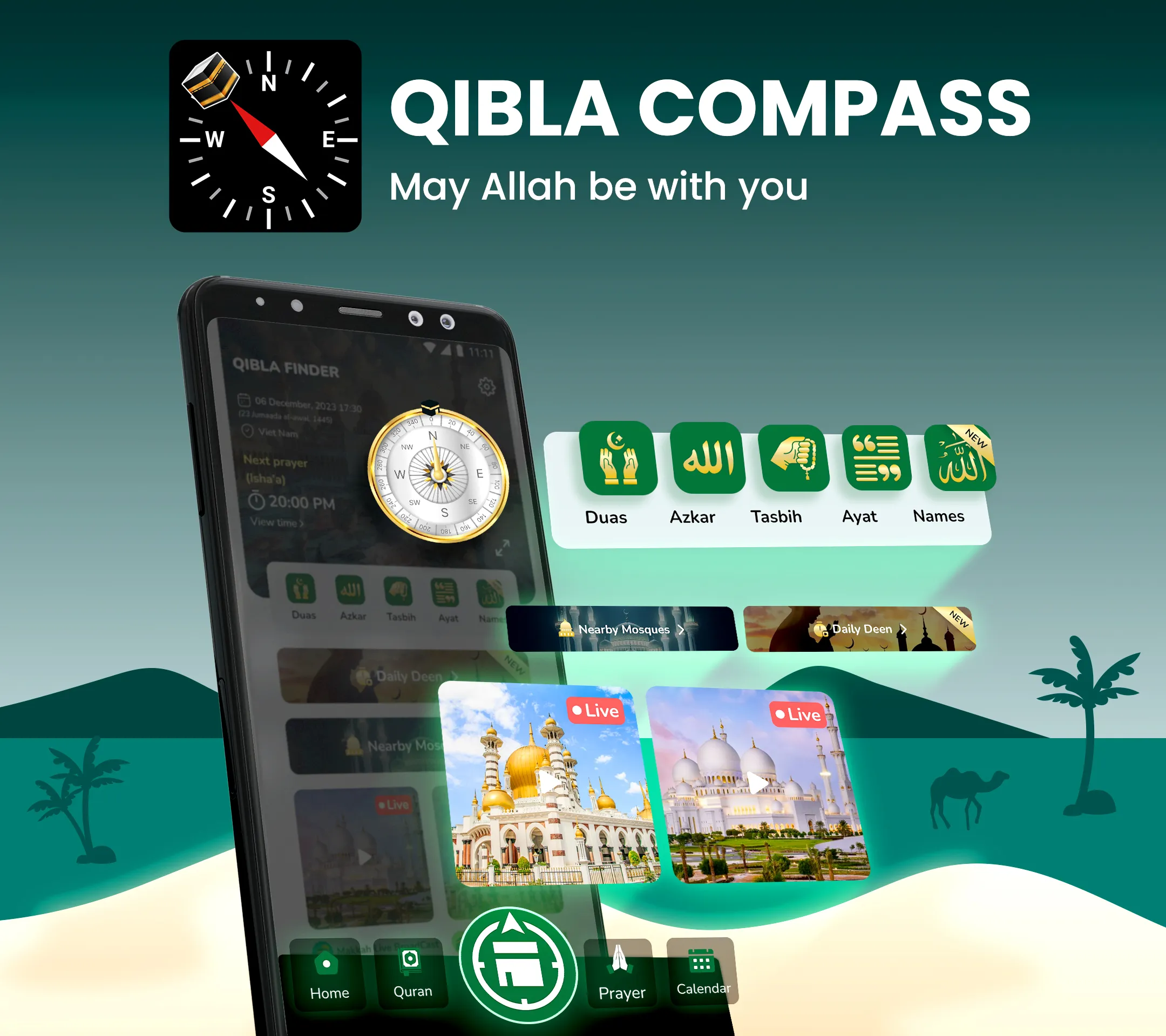 Muslim Prayer - Qibla Compass | Indus Appstore | Screenshot