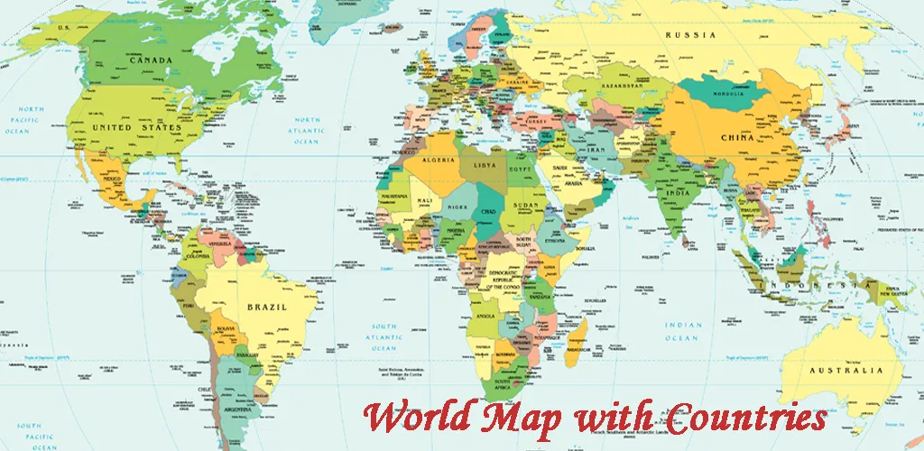 World Map With Countries | Indus Appstore | Screenshot