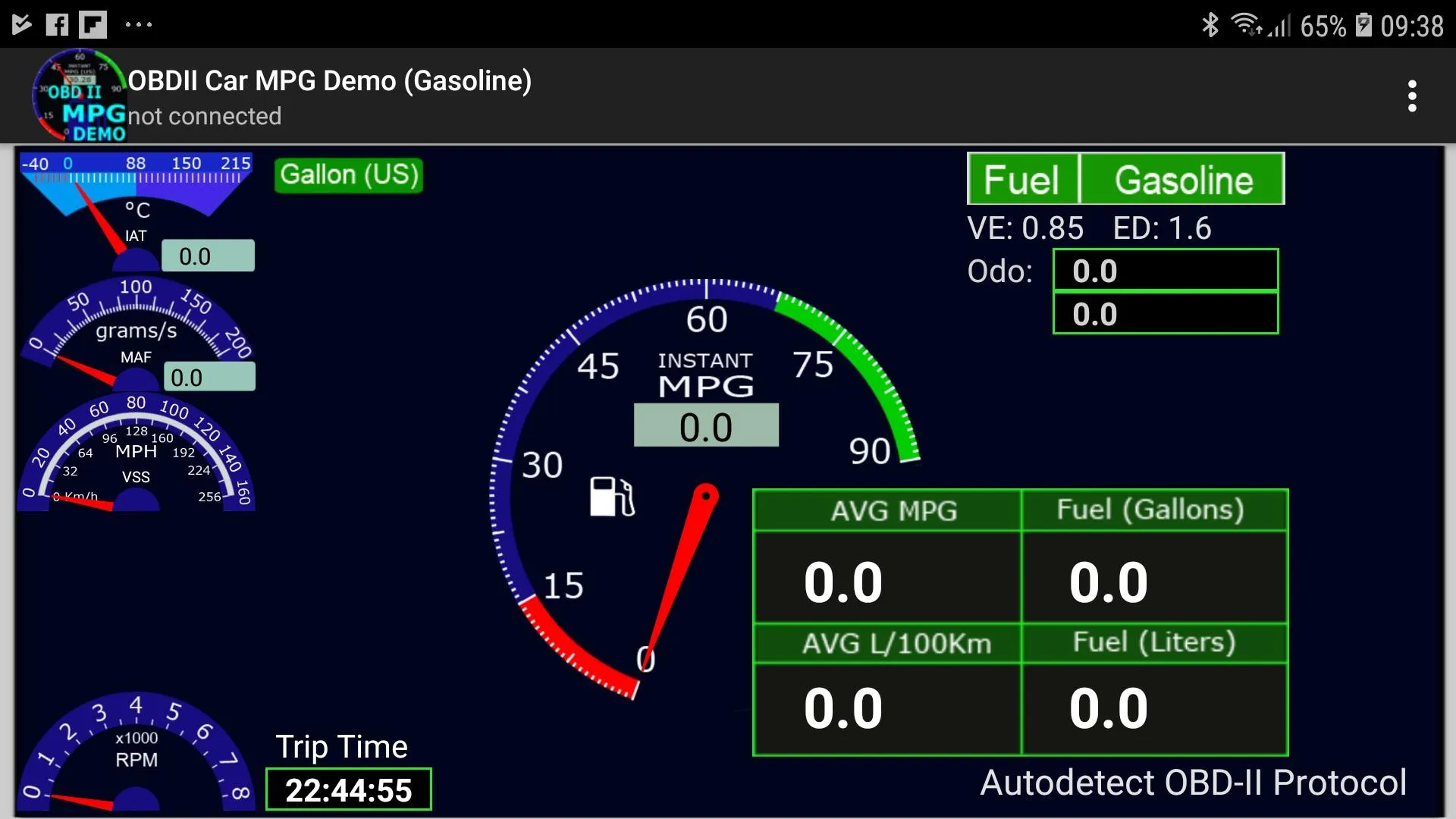 OBDII Car MPG Demo (Gasoline) | Indus Appstore | Screenshot