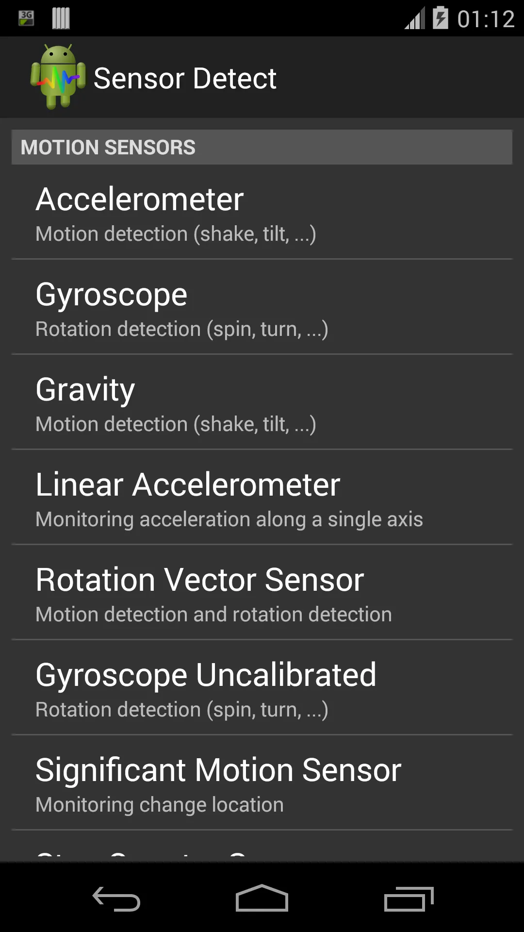 Sensor Detect | Indus Appstore | Screenshot