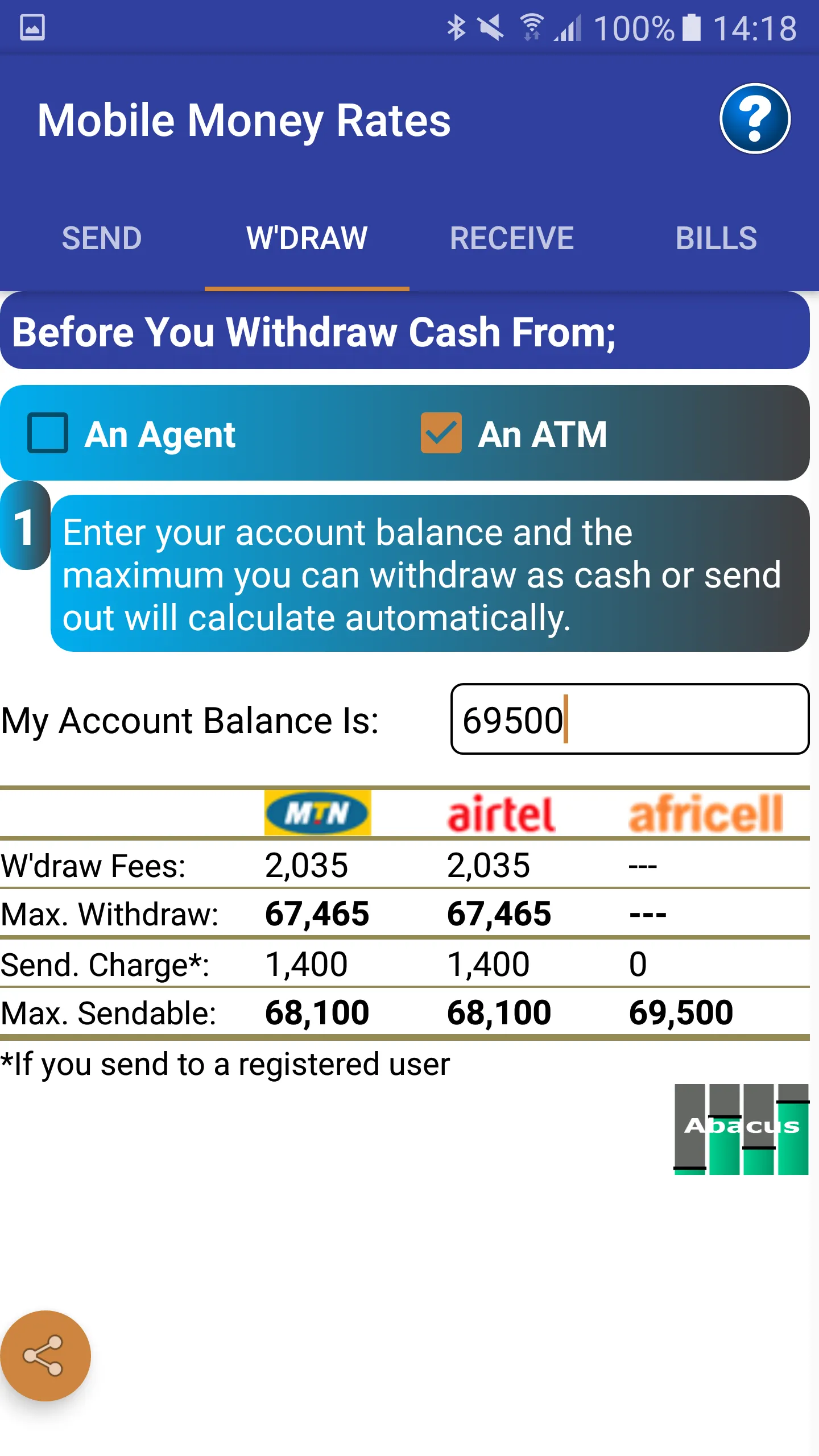 Mobile Money Rates Calculator | Indus Appstore | Screenshot