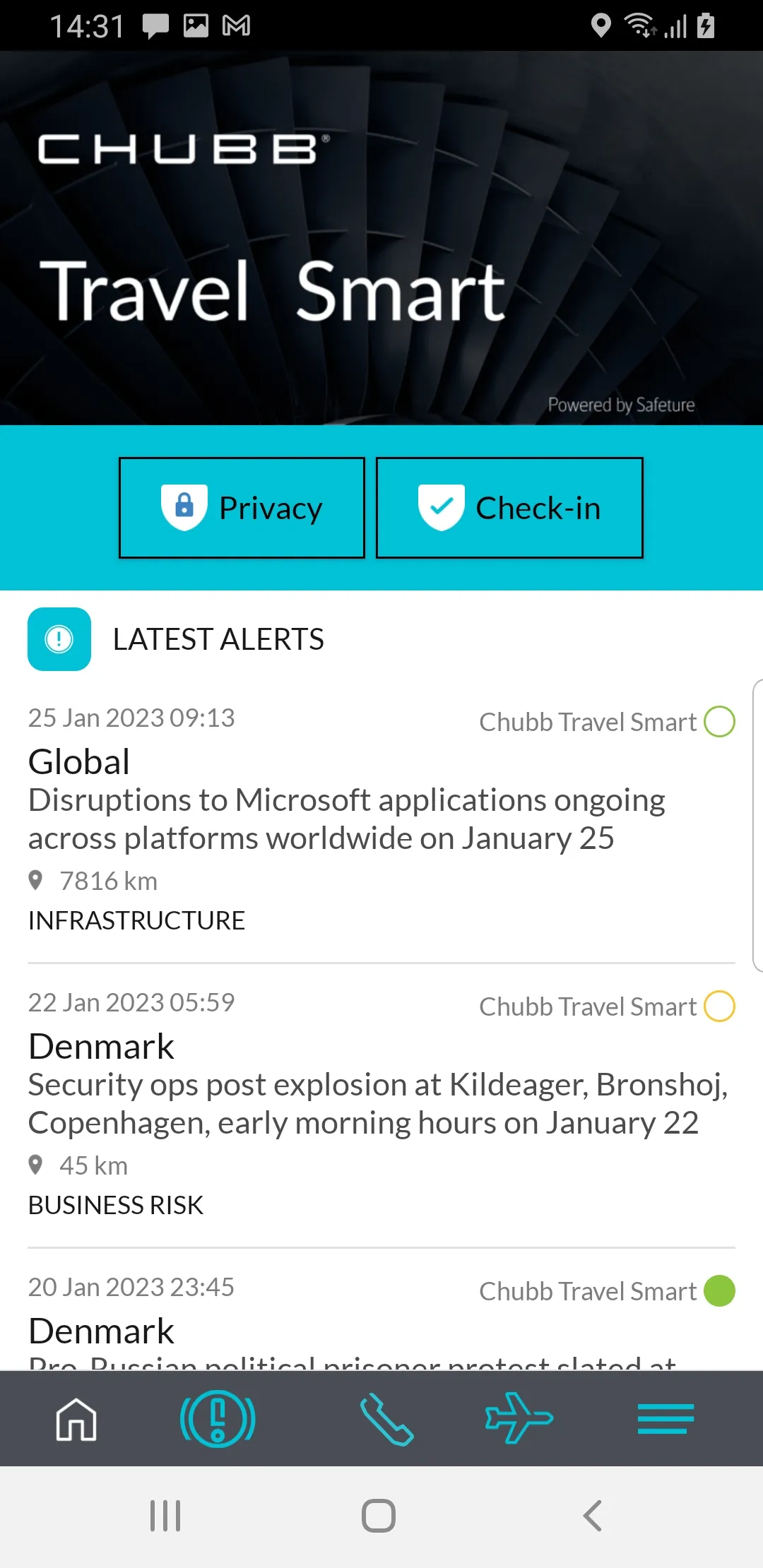 Chubb Travel Smart | Indus Appstore | Screenshot