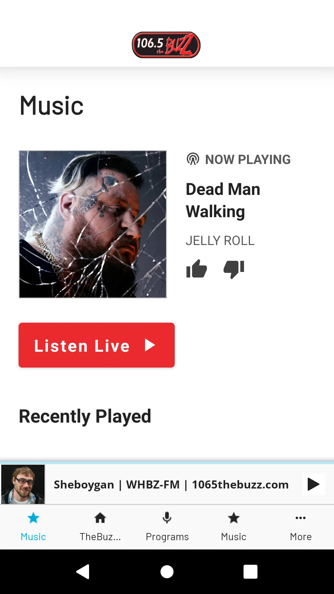 106.5 The Buzz (WHBZ-FM Radio) | Indus Appstore | Screenshot