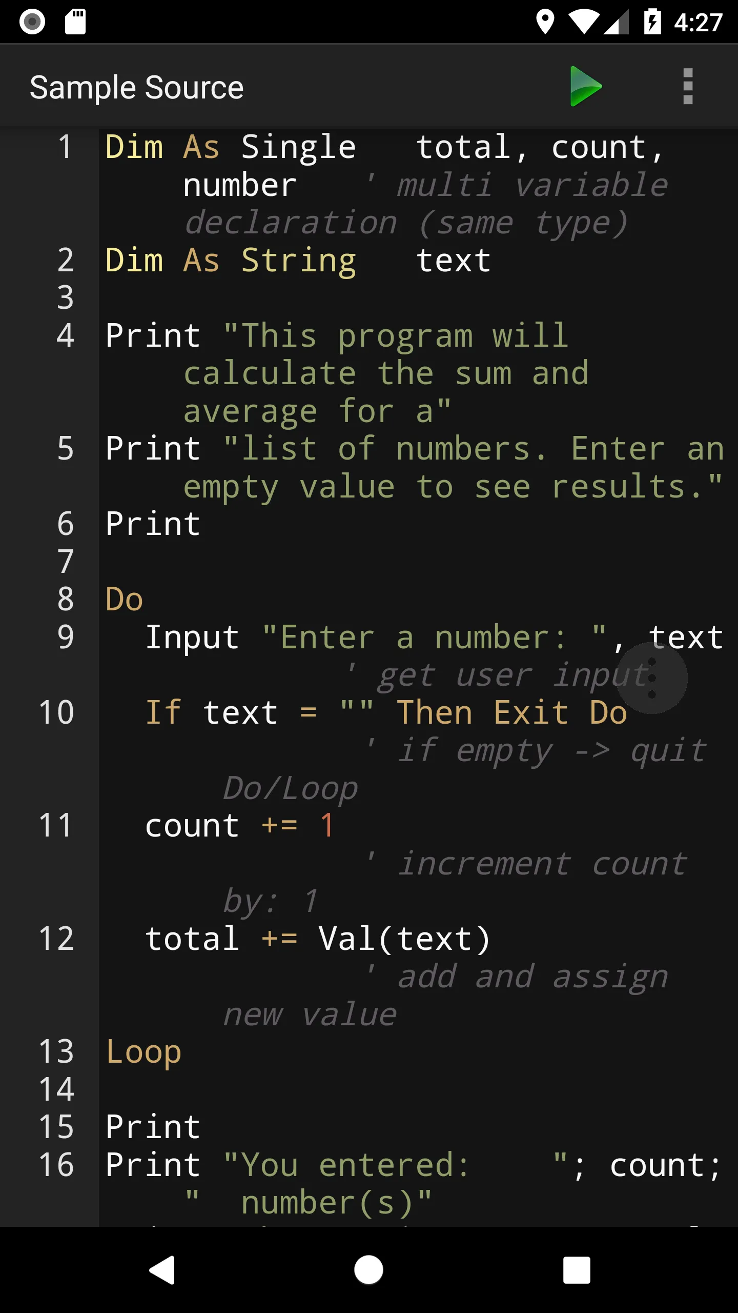 BASIC Programming Compiler | Indus Appstore | Screenshot