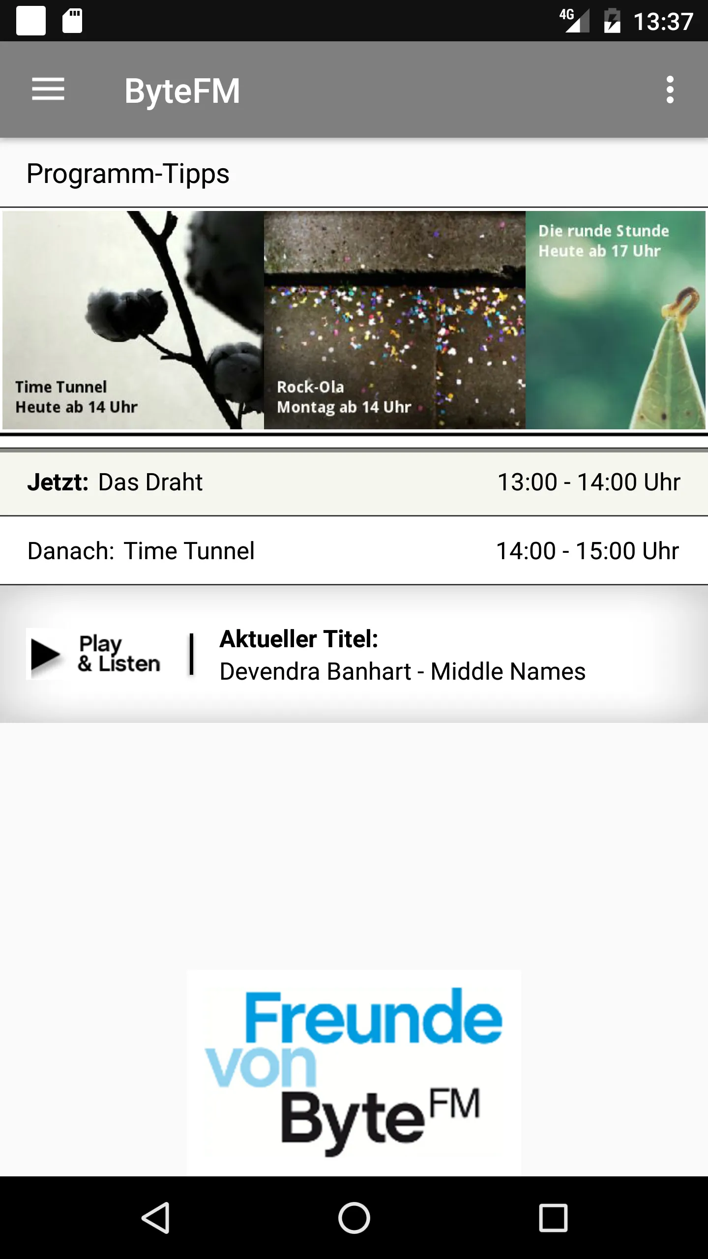 ByteFM Radio für gute Musik | Indus Appstore | Screenshot