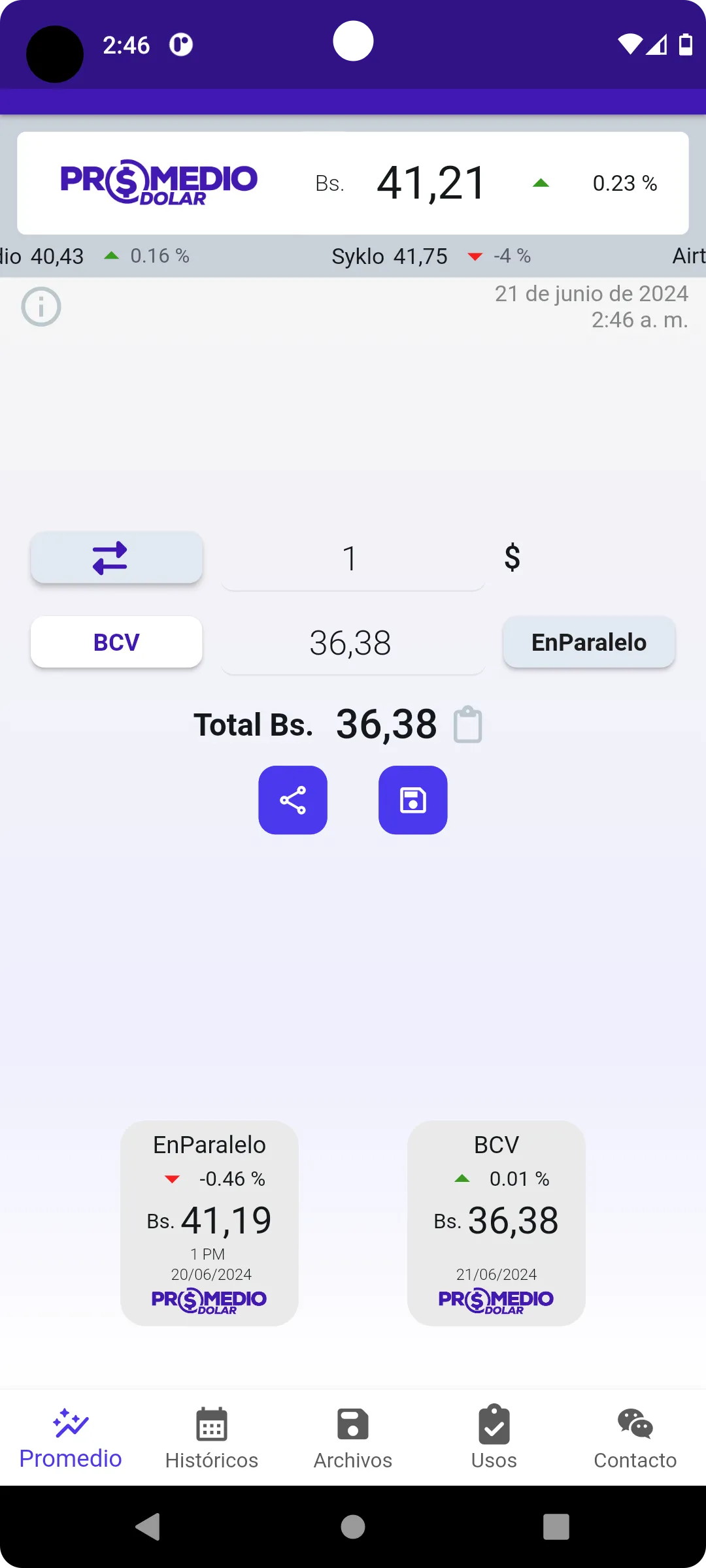 Promedio Dolar | Indus Appstore | Screenshot