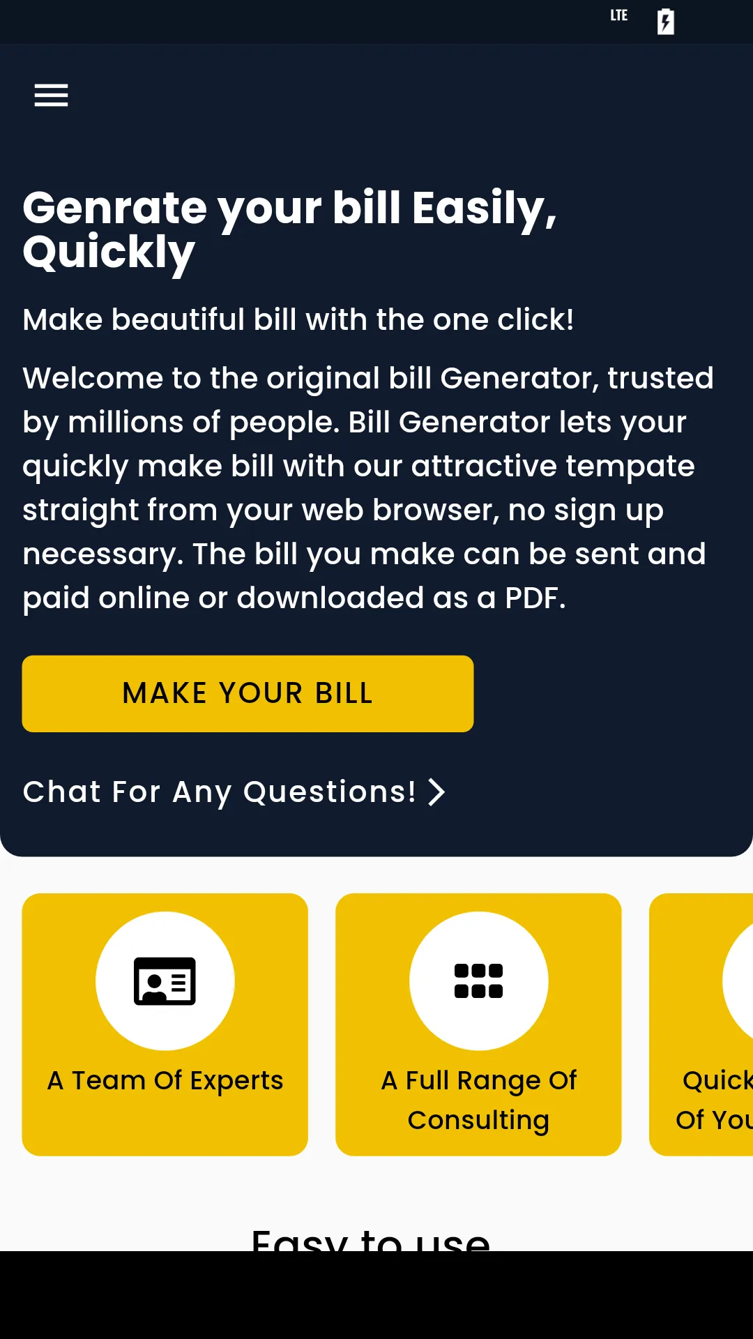 OnlineBillGenerator | Indus Appstore | Screenshot