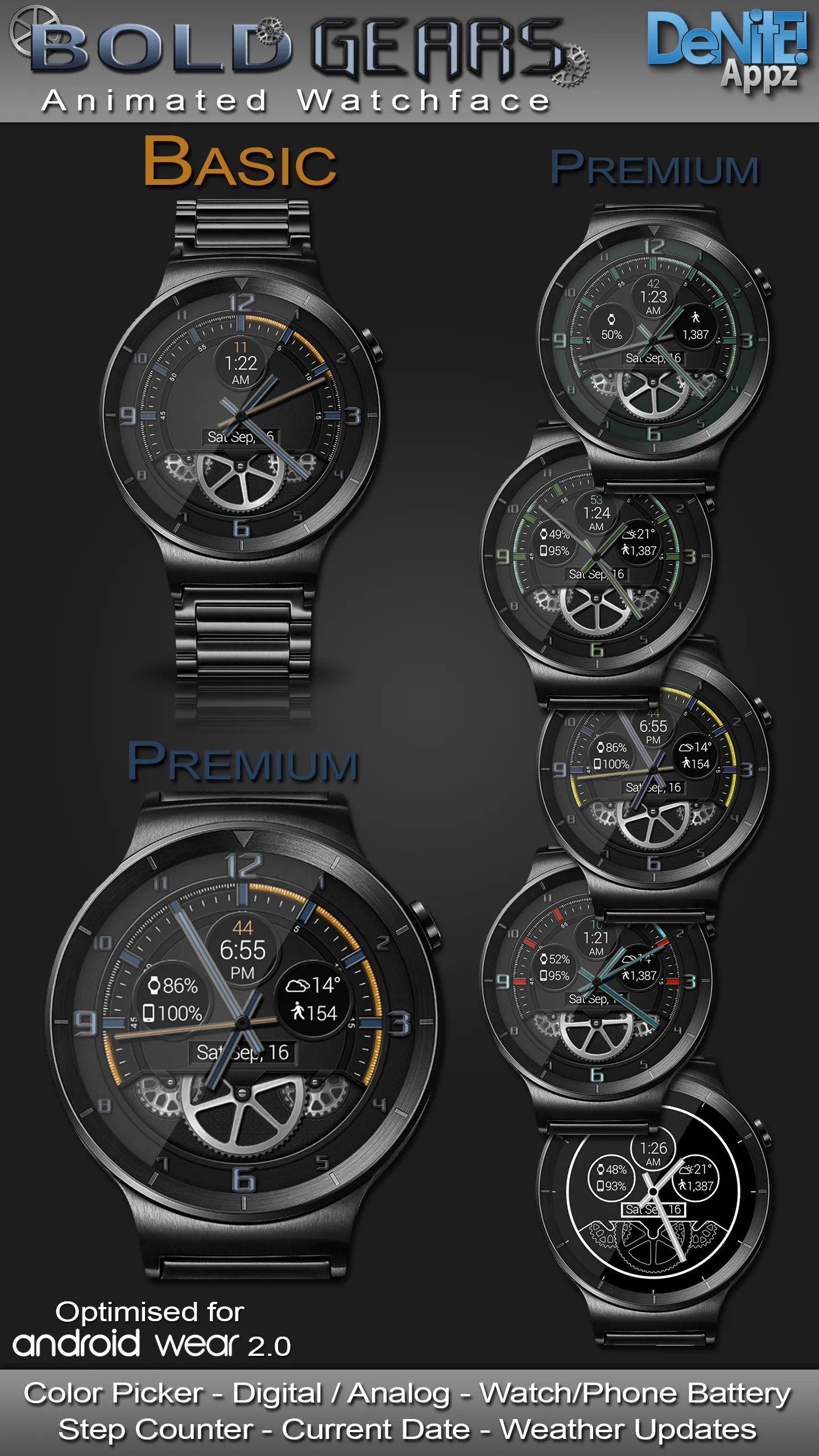 Bold Gears HD Watch Face | Indus Appstore | Screenshot