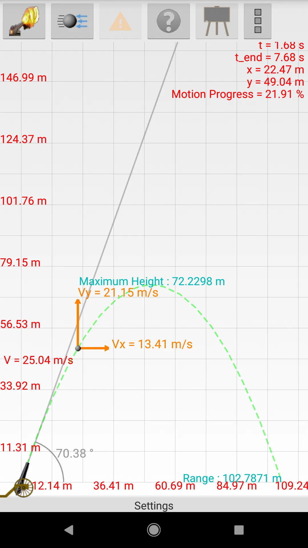 Projectile Motion Simulation w | Indus Appstore | Screenshot