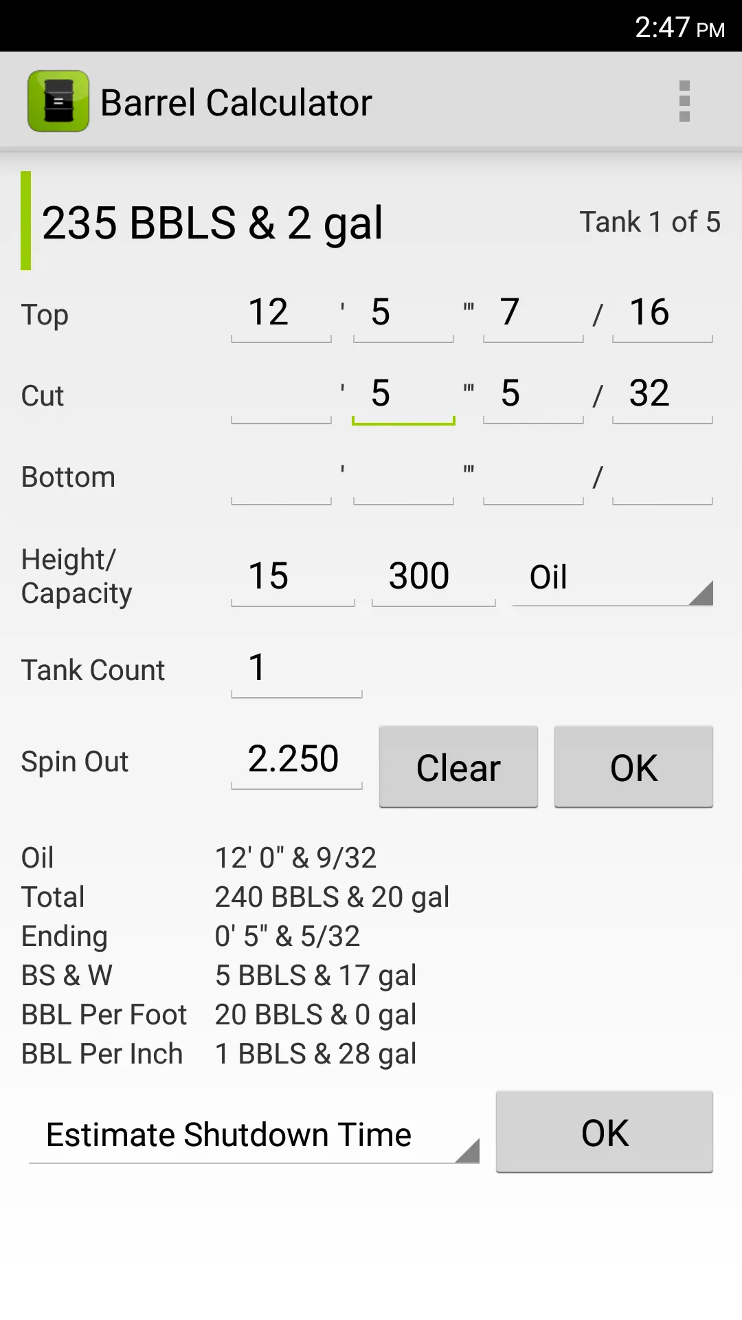 Barrel Calculator | Indus Appstore | Screenshot