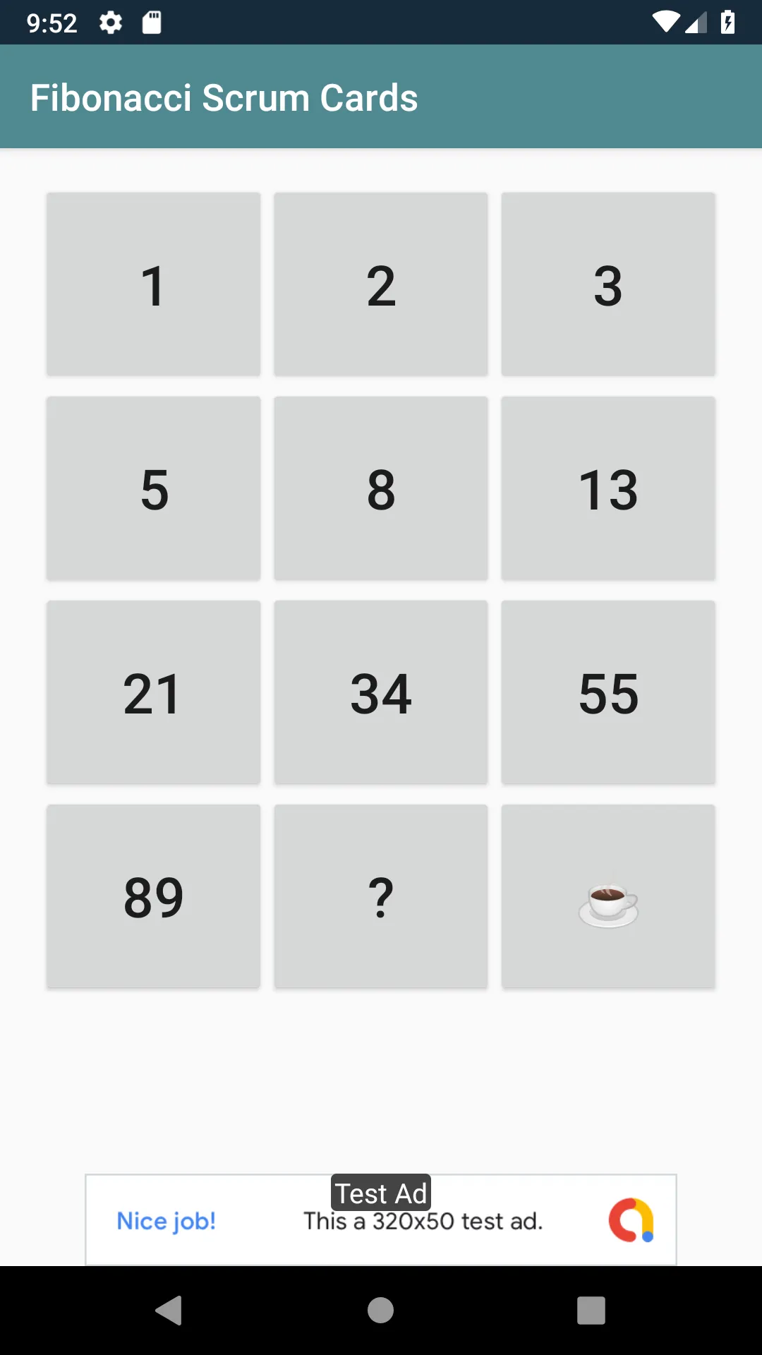 Fibonacci Scrum Cards | Indus Appstore | Screenshot