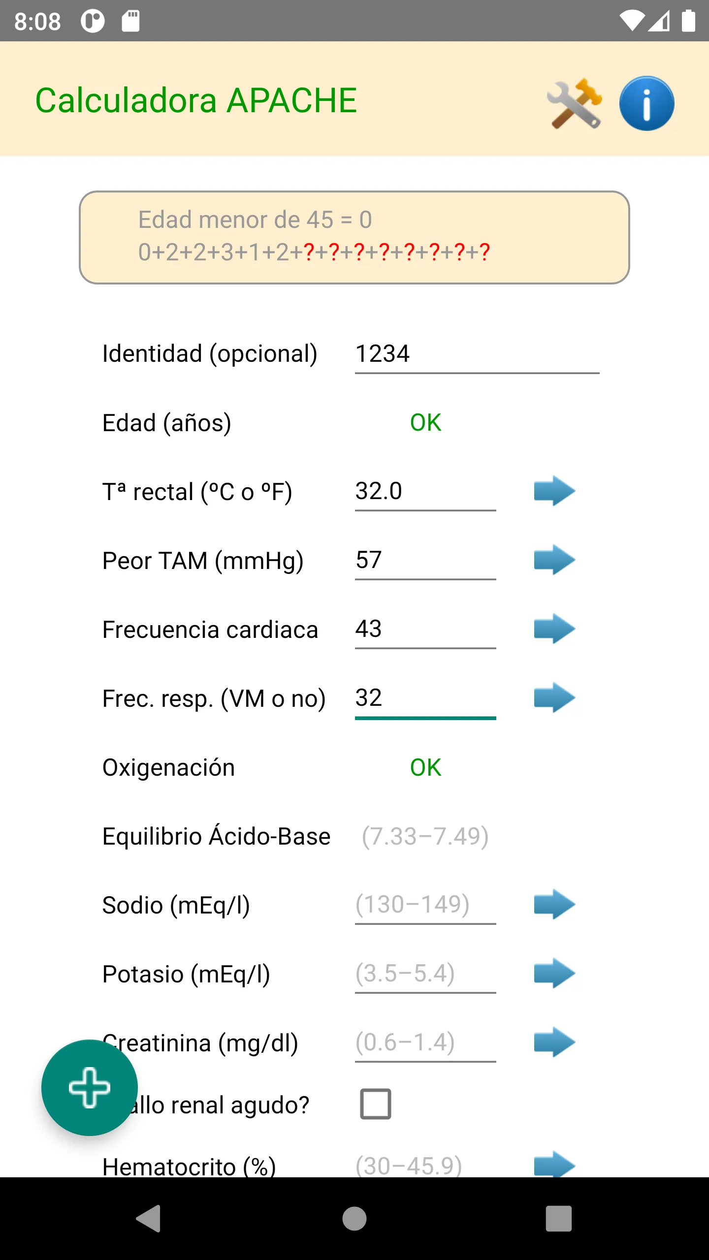 APACHE II Calc | Indus Appstore | Screenshot