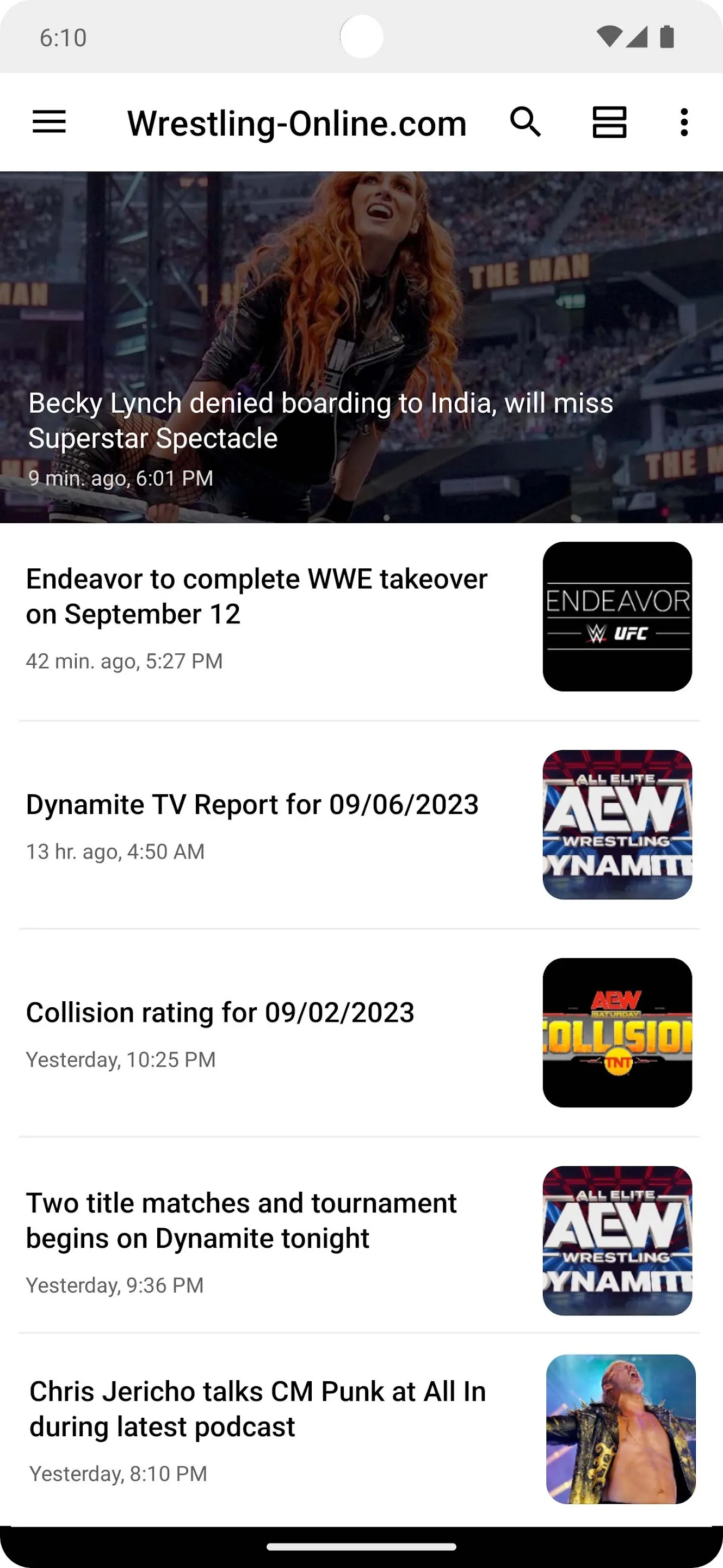 Wrestling-Online.com | Indus Appstore | Screenshot