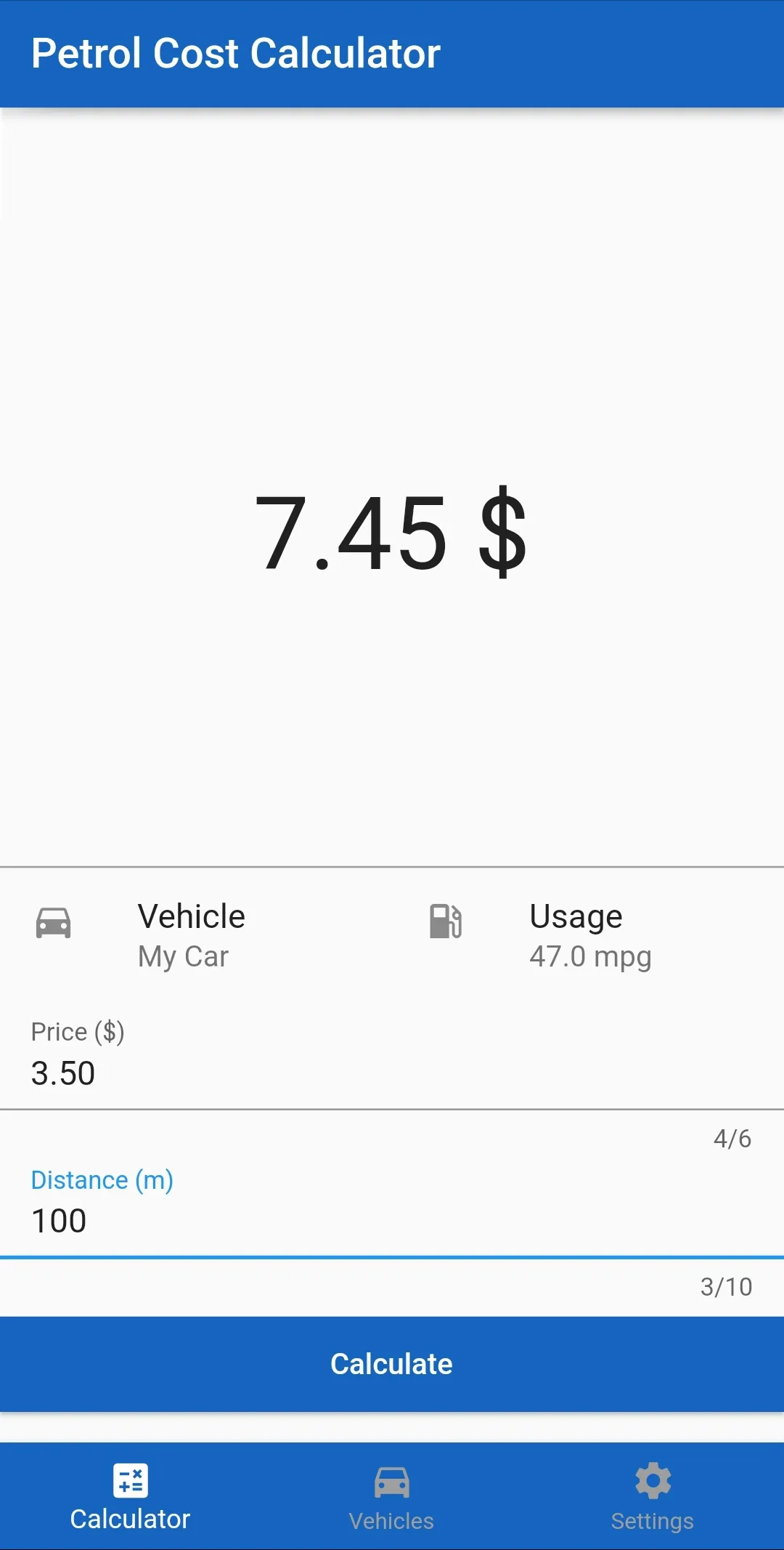 Petrol cost calculator | Indus Appstore | Screenshot