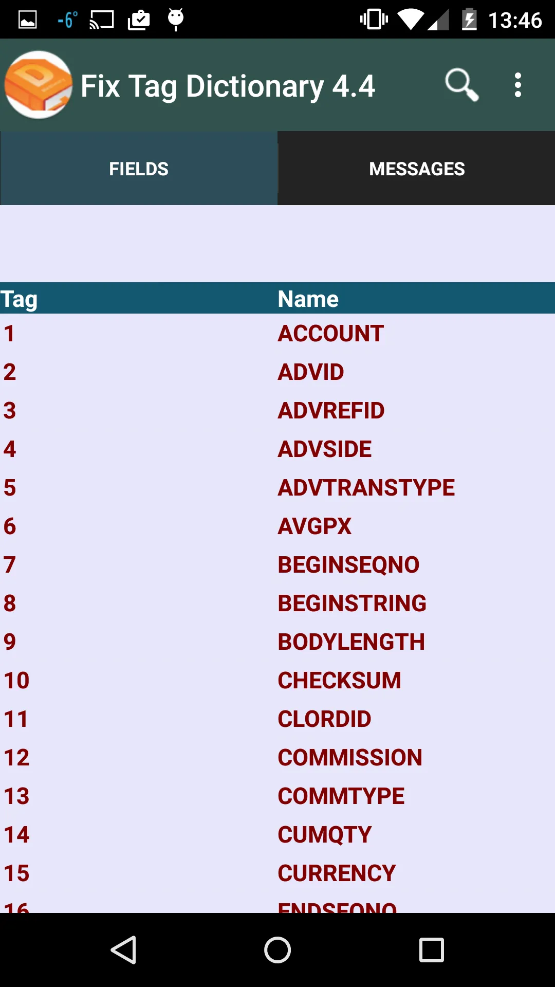 FIX Tag Dictionary | Indus Appstore | Screenshot