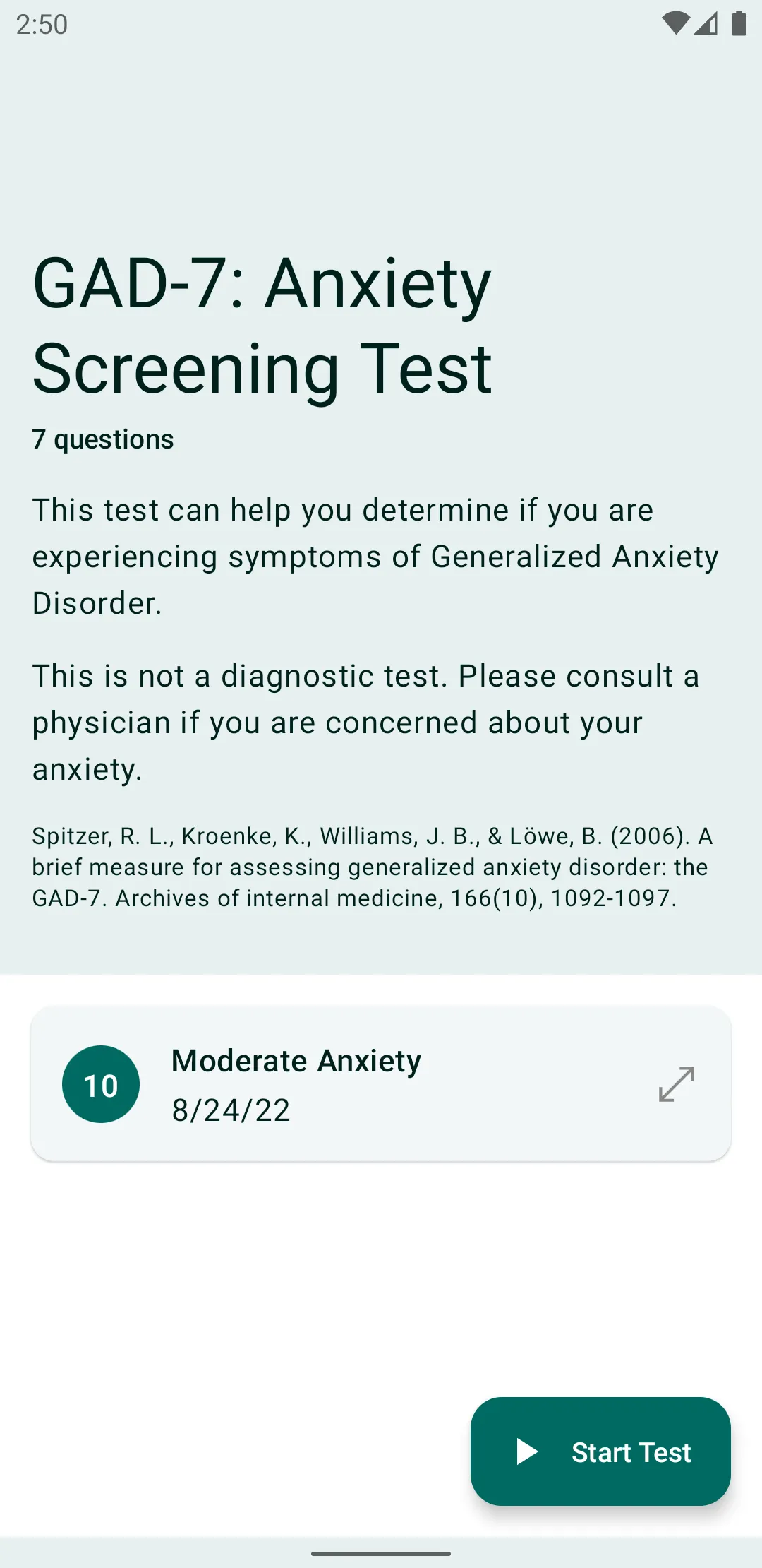 Anxiety Test | Indus Appstore | Screenshot