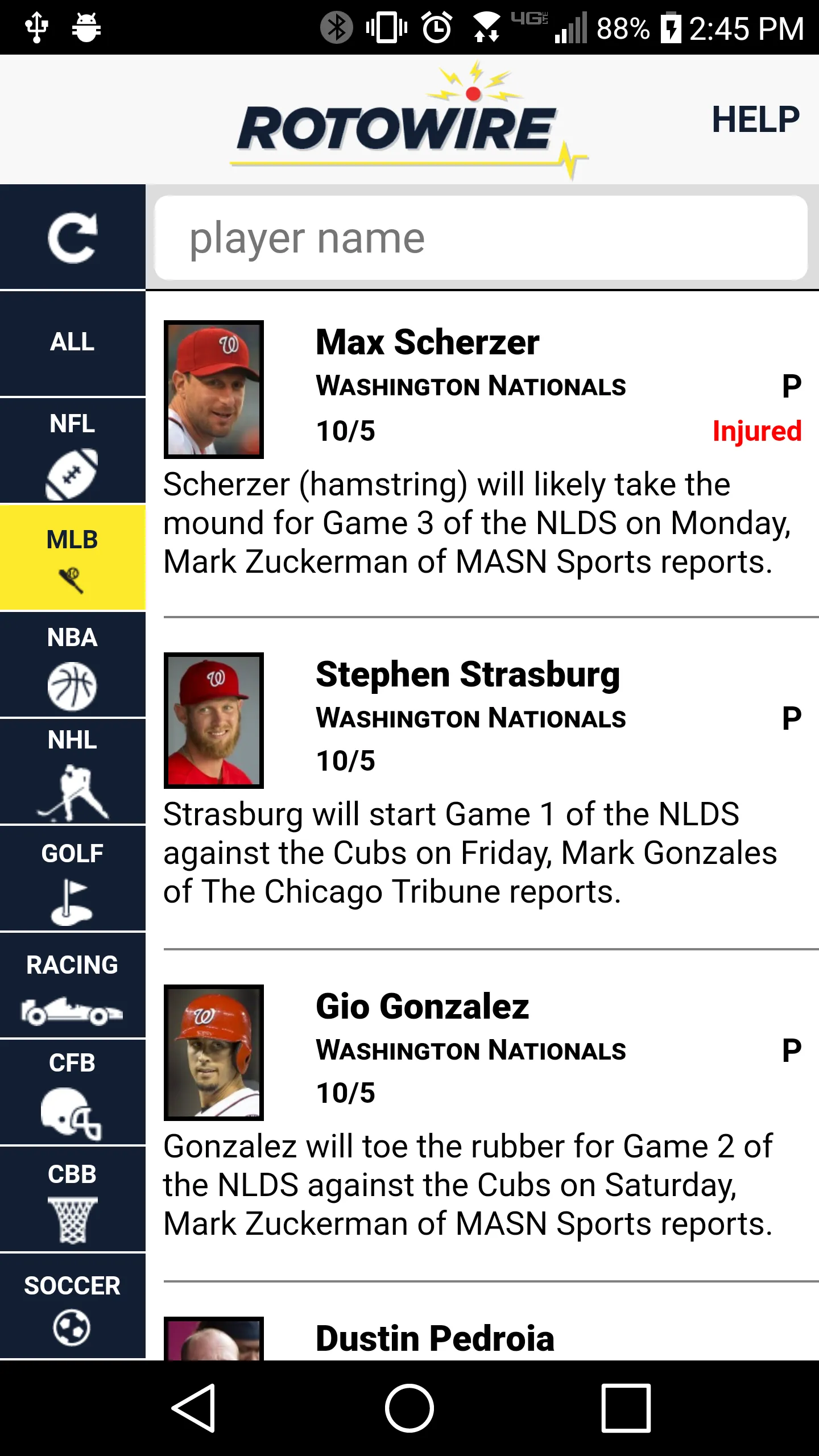 RotoWire News Center | Indus Appstore | Screenshot