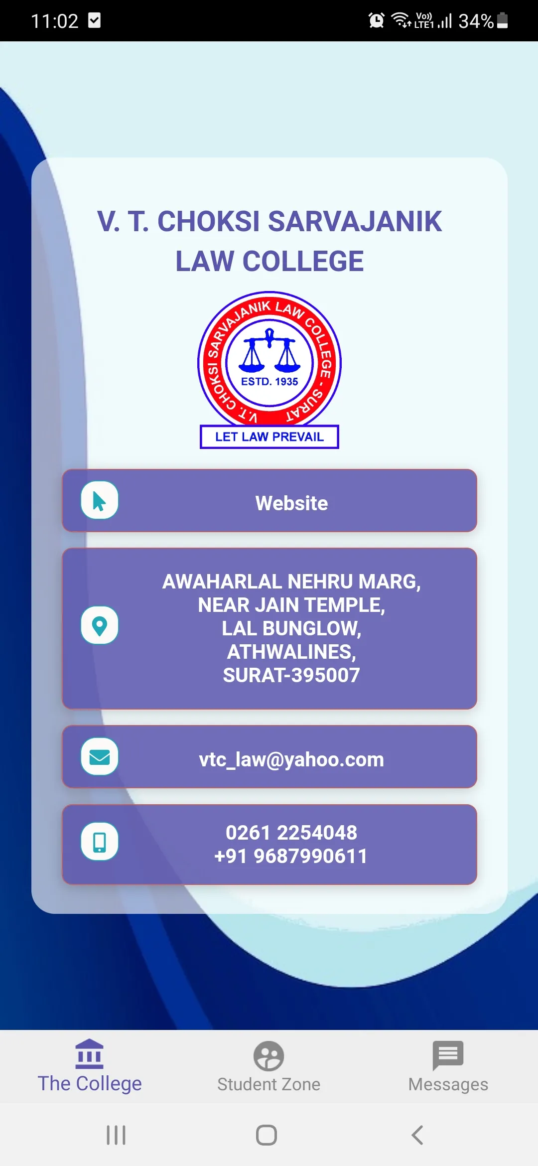 V T Choksi Law College | Indus Appstore | Screenshot