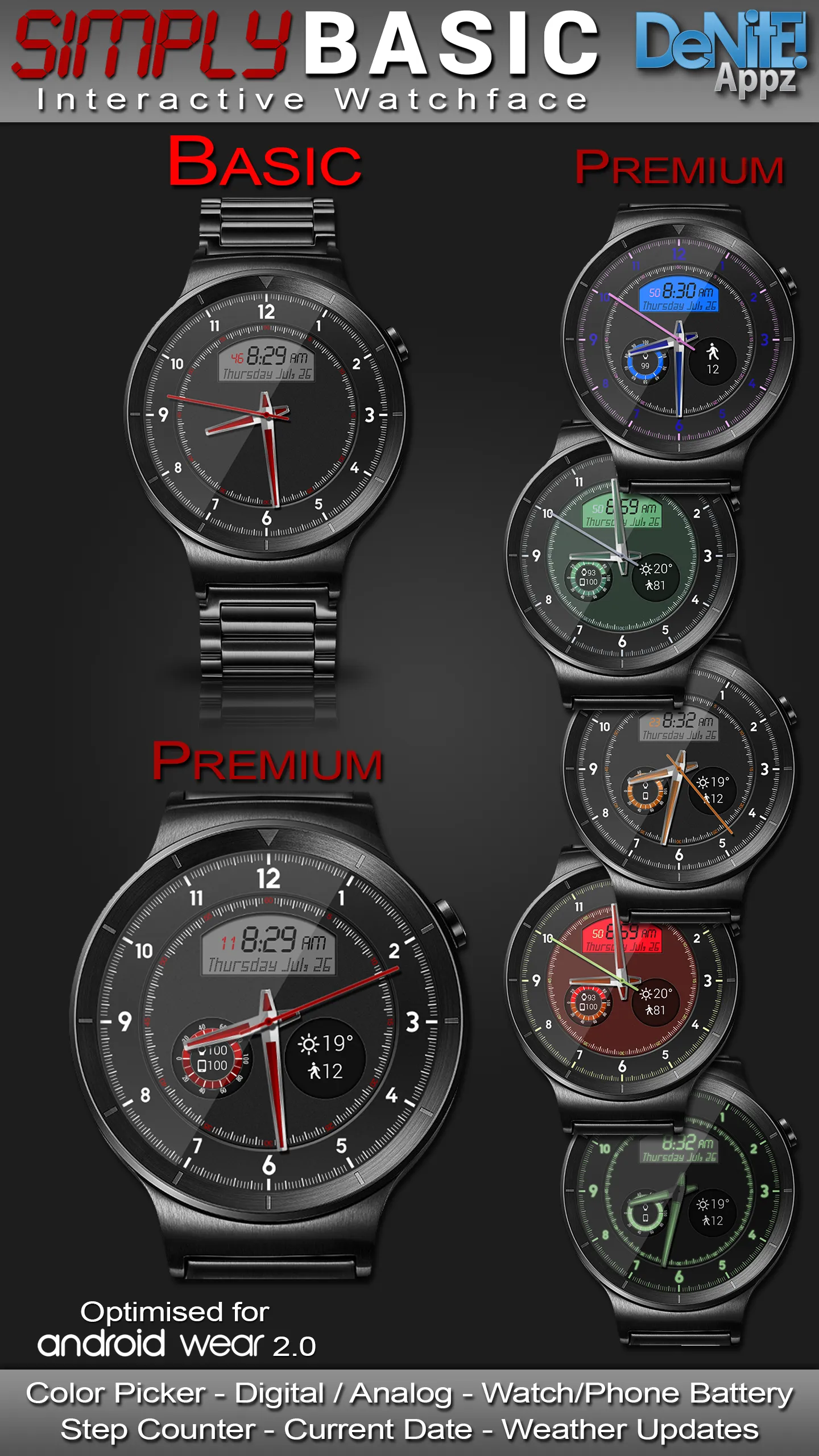 Simply Basic HD Watch Face | Indus Appstore | Screenshot