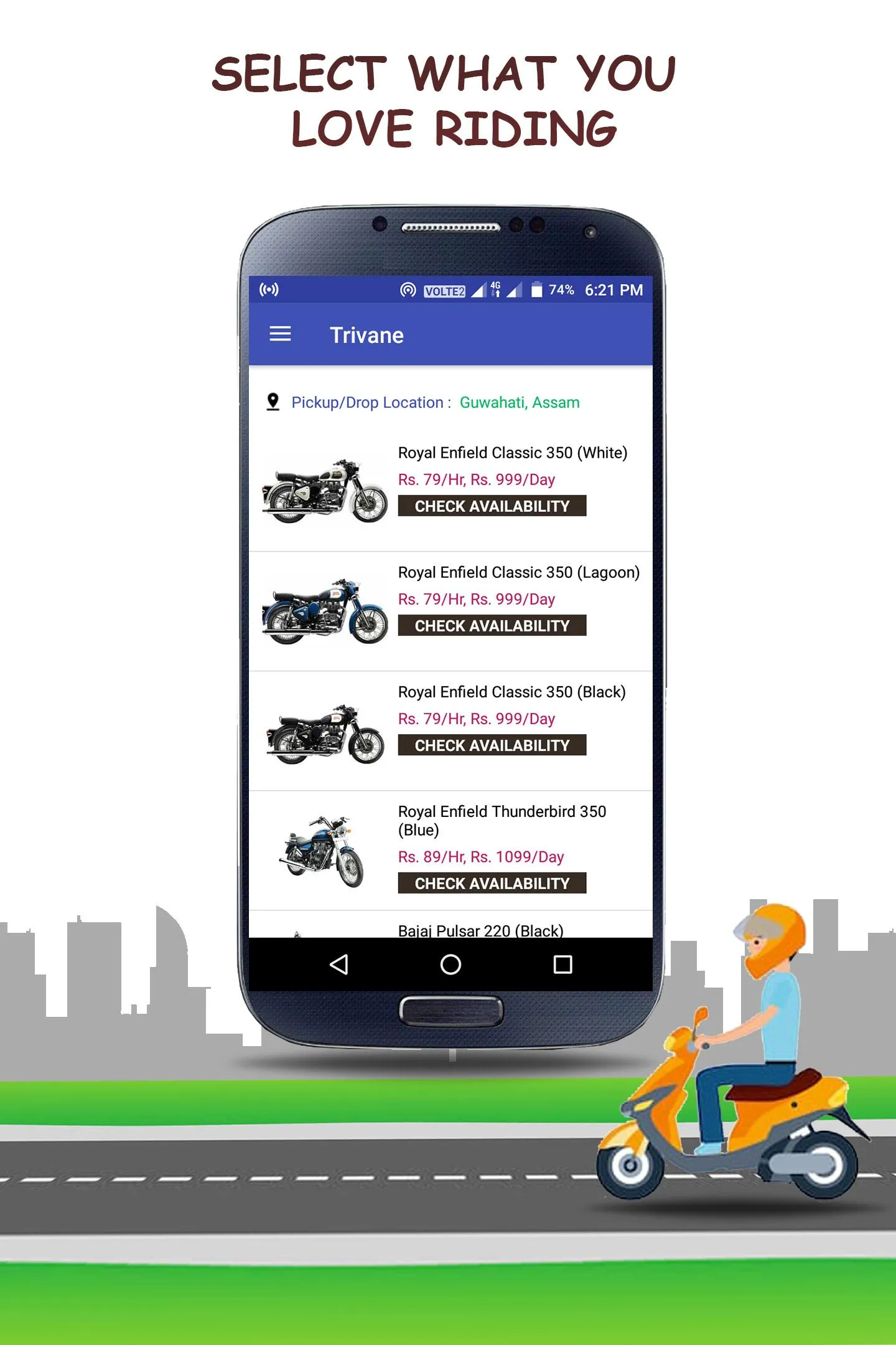 Trivane - Bike and Car Rentals | Indus Appstore | Screenshot