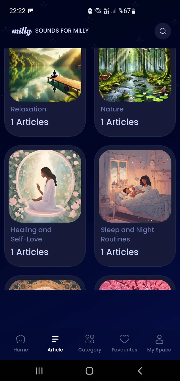 Milly: Meditation and Sleep | Indus Appstore | Screenshot