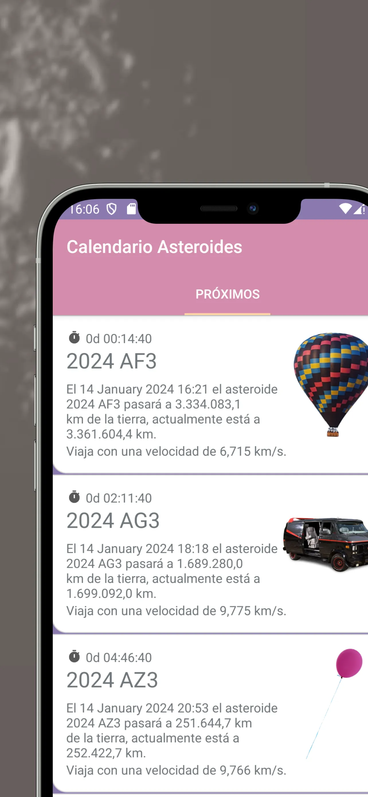 Asteroid Tracker Calendar | Indus Appstore | Screenshot