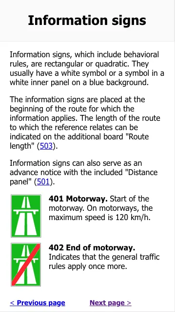 Swiss Traffic Signs | Indus Appstore | Screenshot