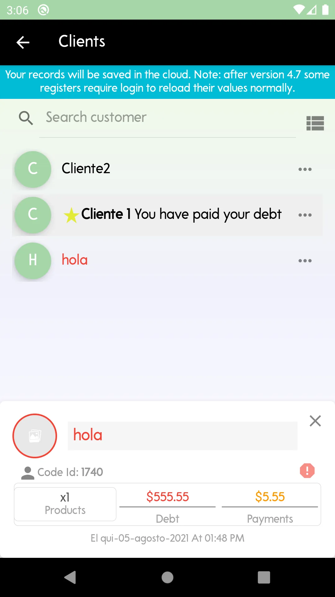 Control debtors - Clients | Indus Appstore | Screenshot