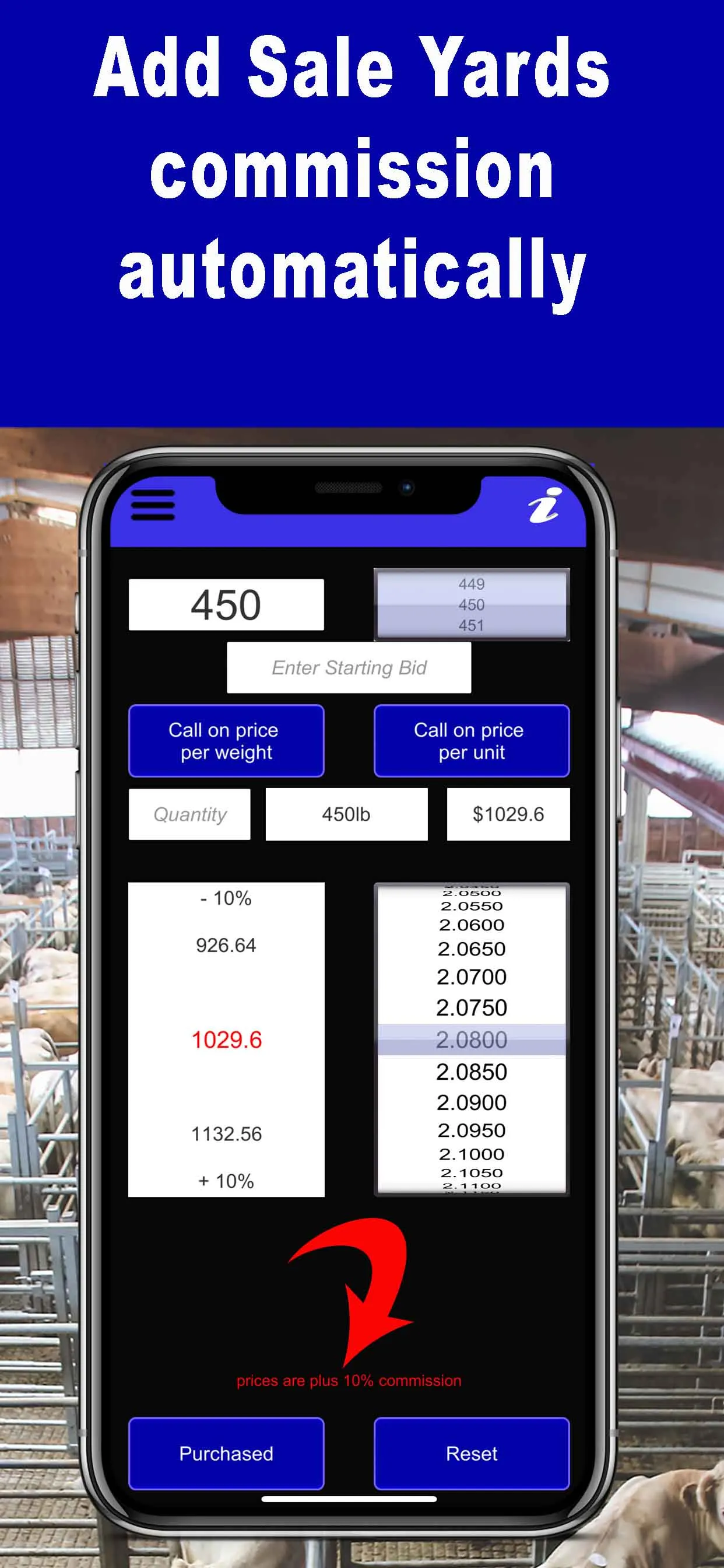 Livestock Auction Calculator | Indus Appstore | Screenshot