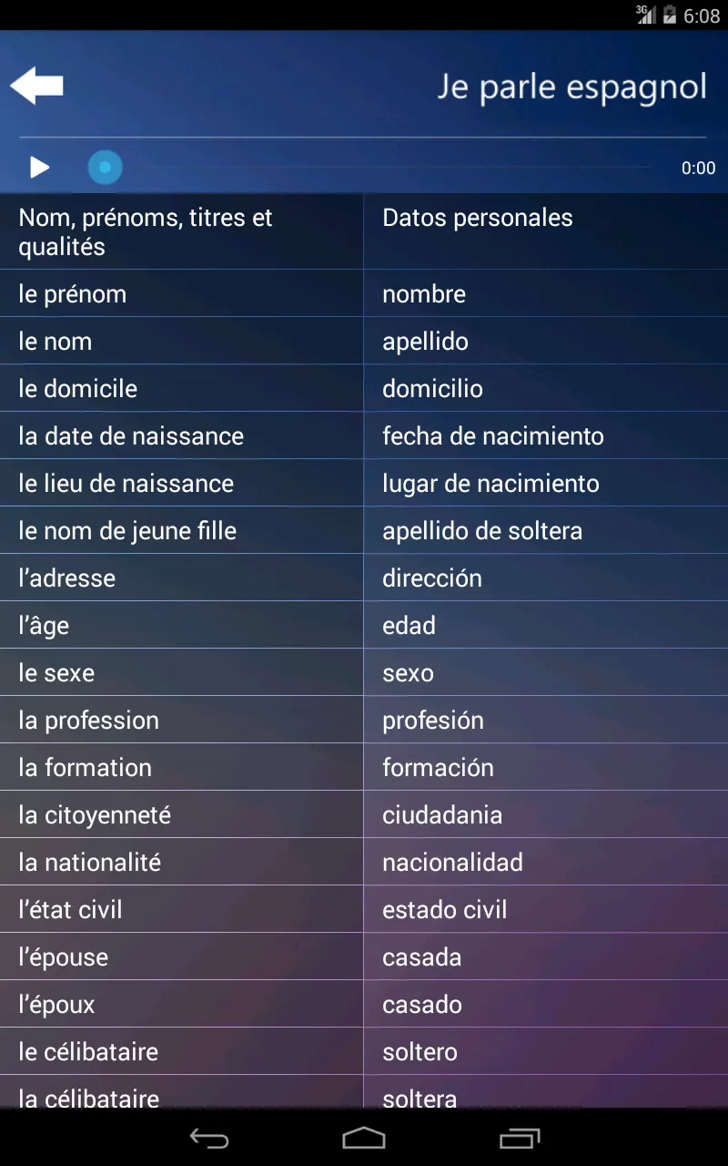 Je Parle Espagnol Audio Cours | Indus Appstore | Screenshot