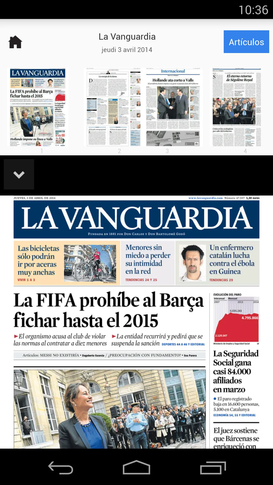 LA VANGUARDIA EDICIÓN IMPRESA | Indus Appstore | Screenshot