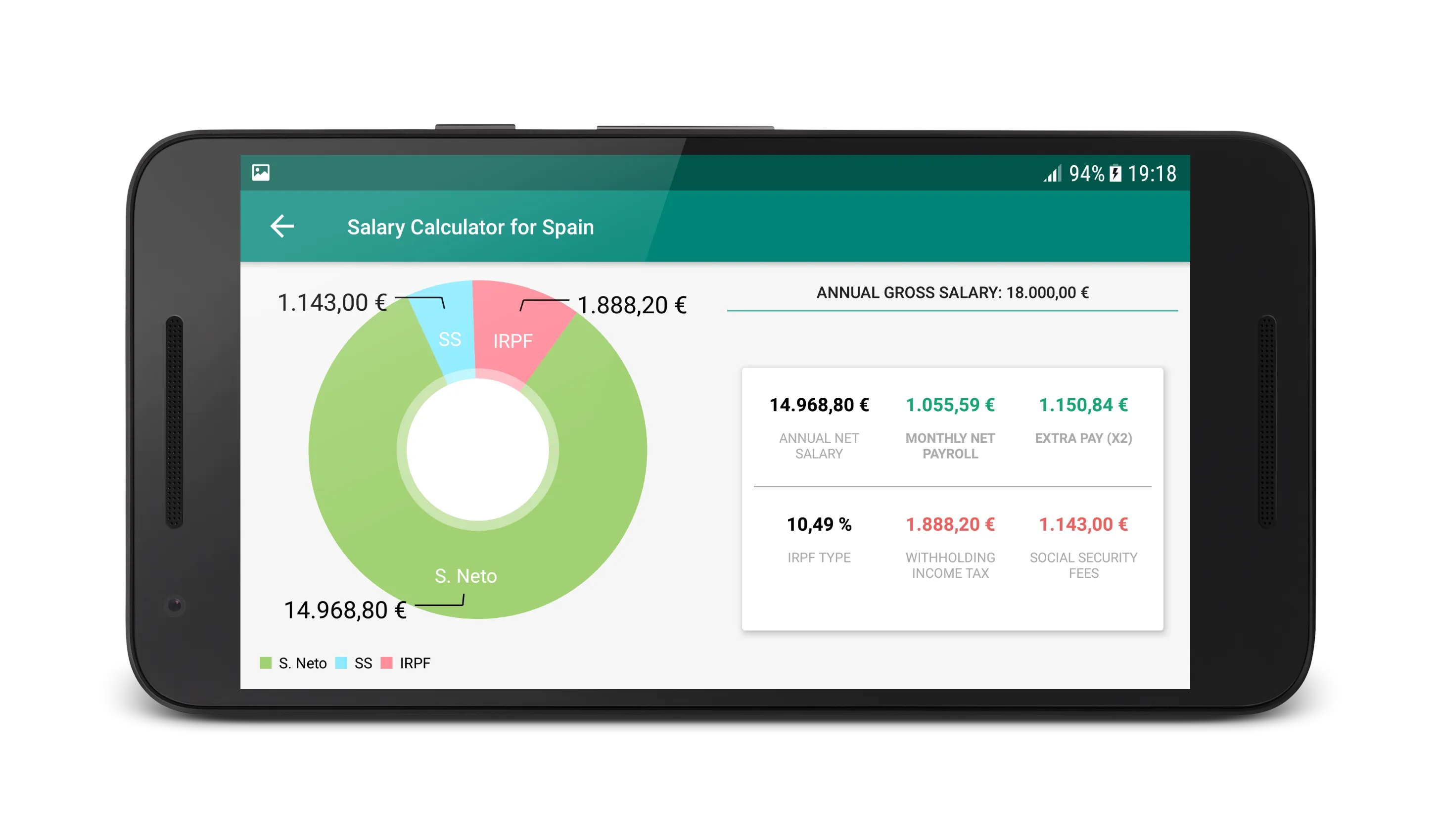 Salary Calculator for Spain | Indus Appstore | Screenshot