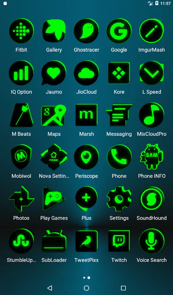 Flat Black and Green IconPack | Indus Appstore | Screenshot