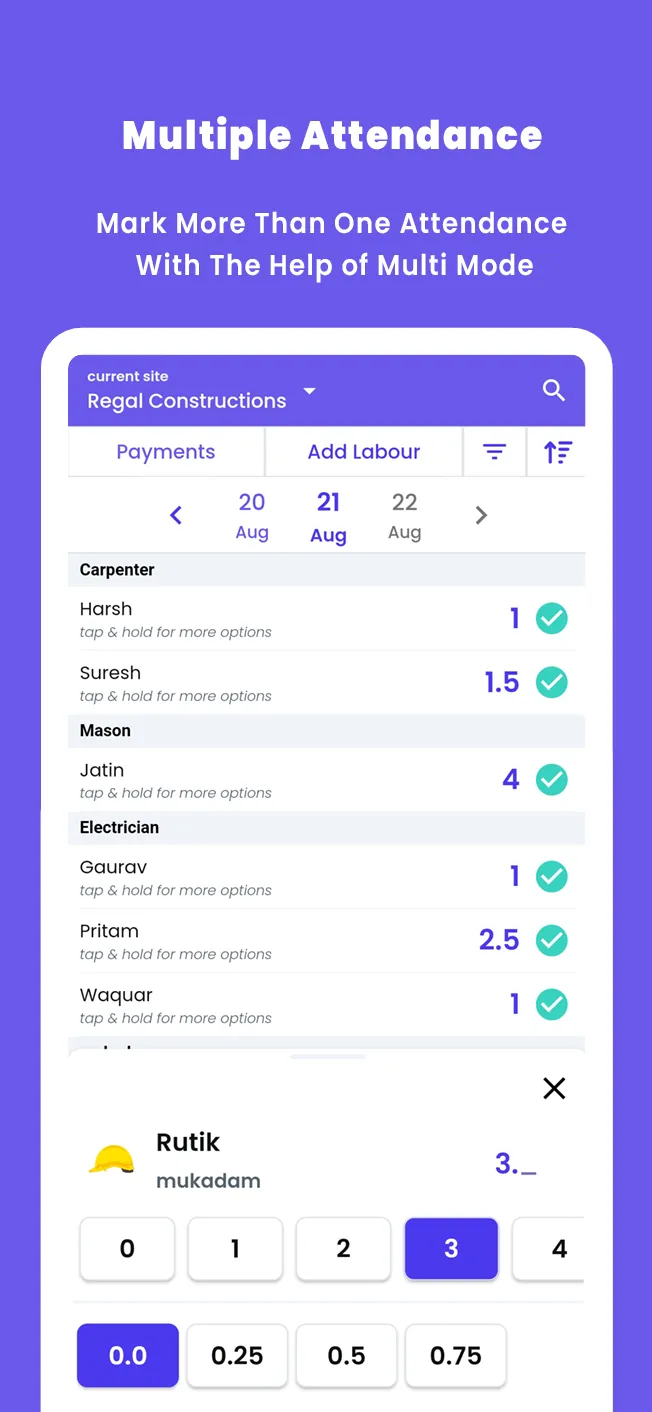 Labour Attendance Register | Indus Appstore | Screenshot