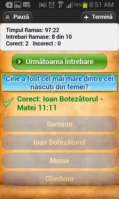 Intrebari Biblice Trivia Quiz | Indus Appstore | Screenshot