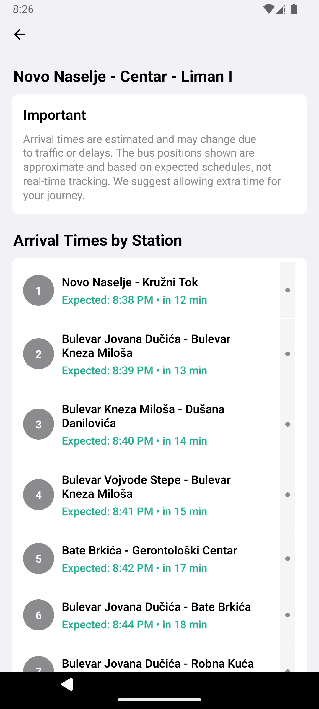 Public Transport Novi Sad | Indus Appstore | Screenshot