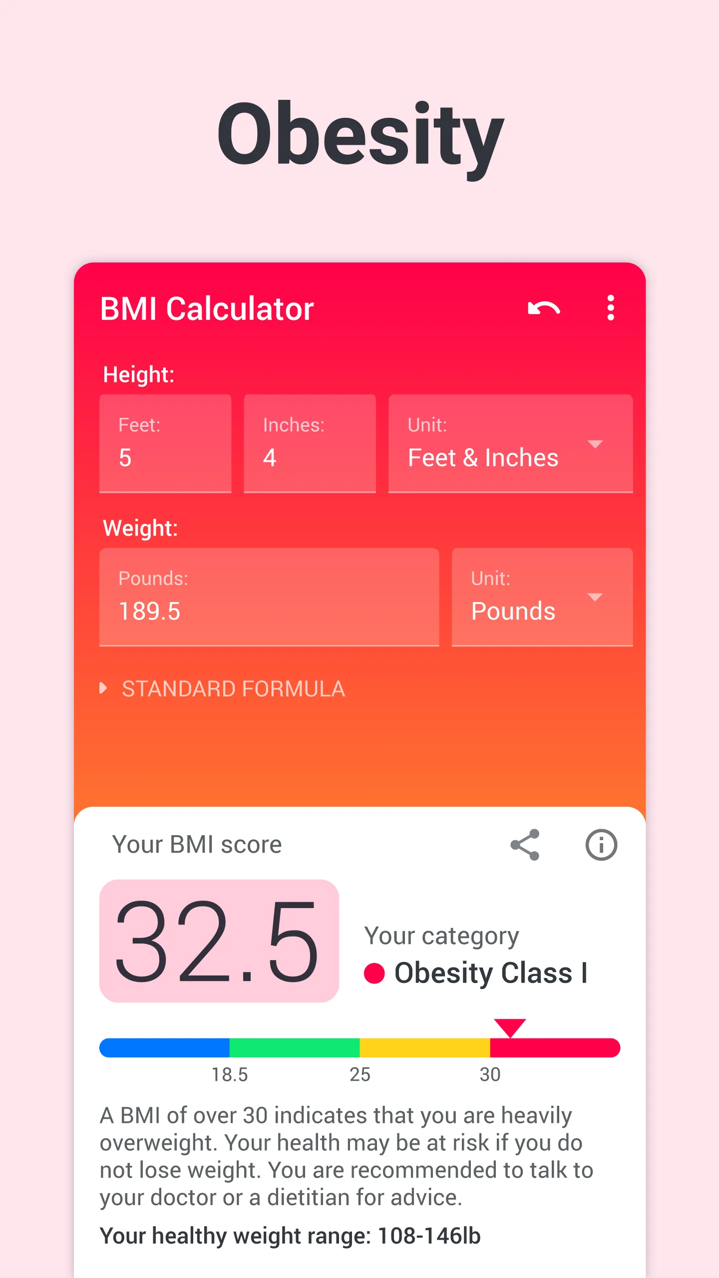 BMI Calculator Body Mass Index | Indus Appstore | Screenshot