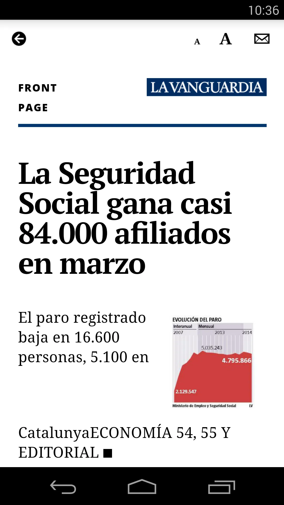 LA VANGUARDIA EDICIÓN IMPRESA | Indus Appstore | Screenshot